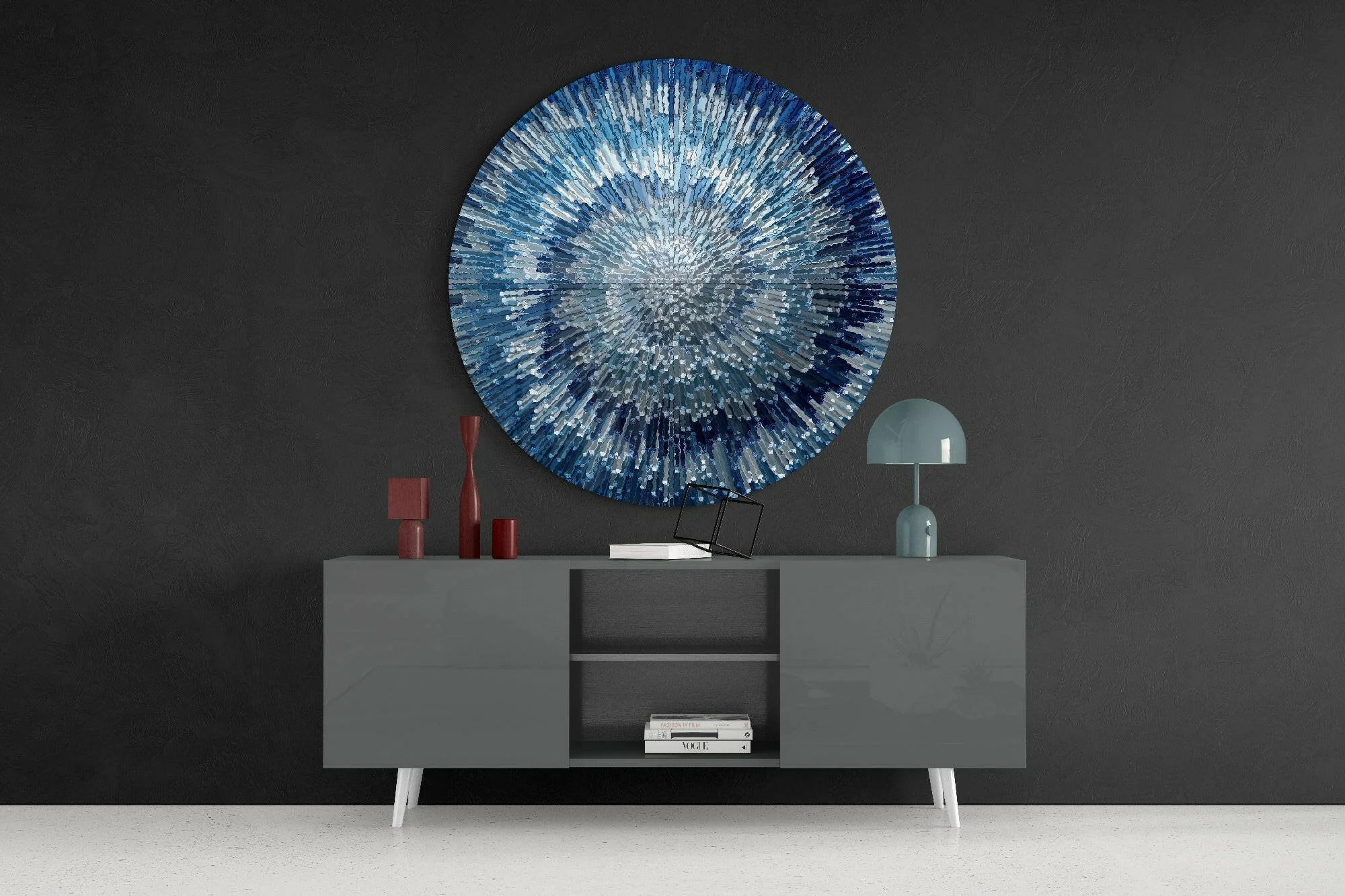 Blue Splash Glass Wall Art - Image 4