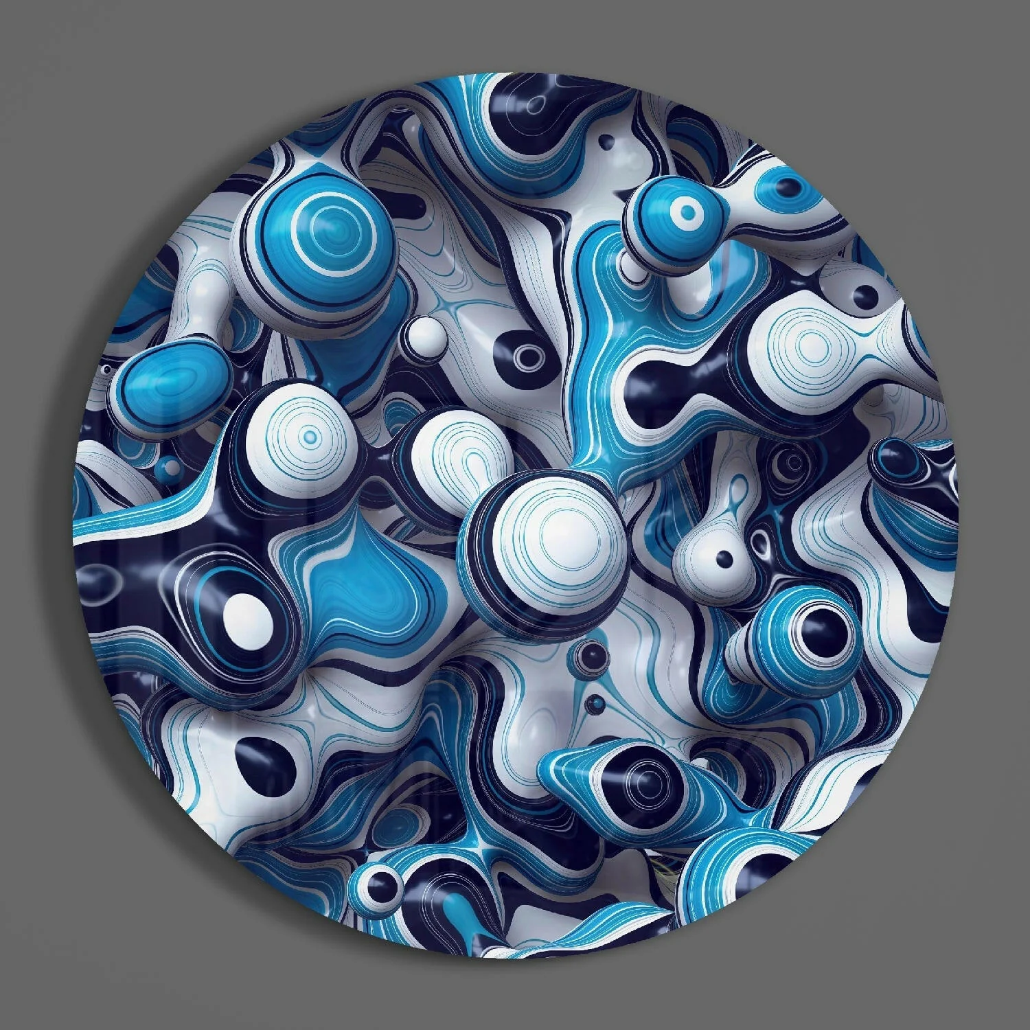 Elegant Blue Mix Glass Wall Art - Image 3