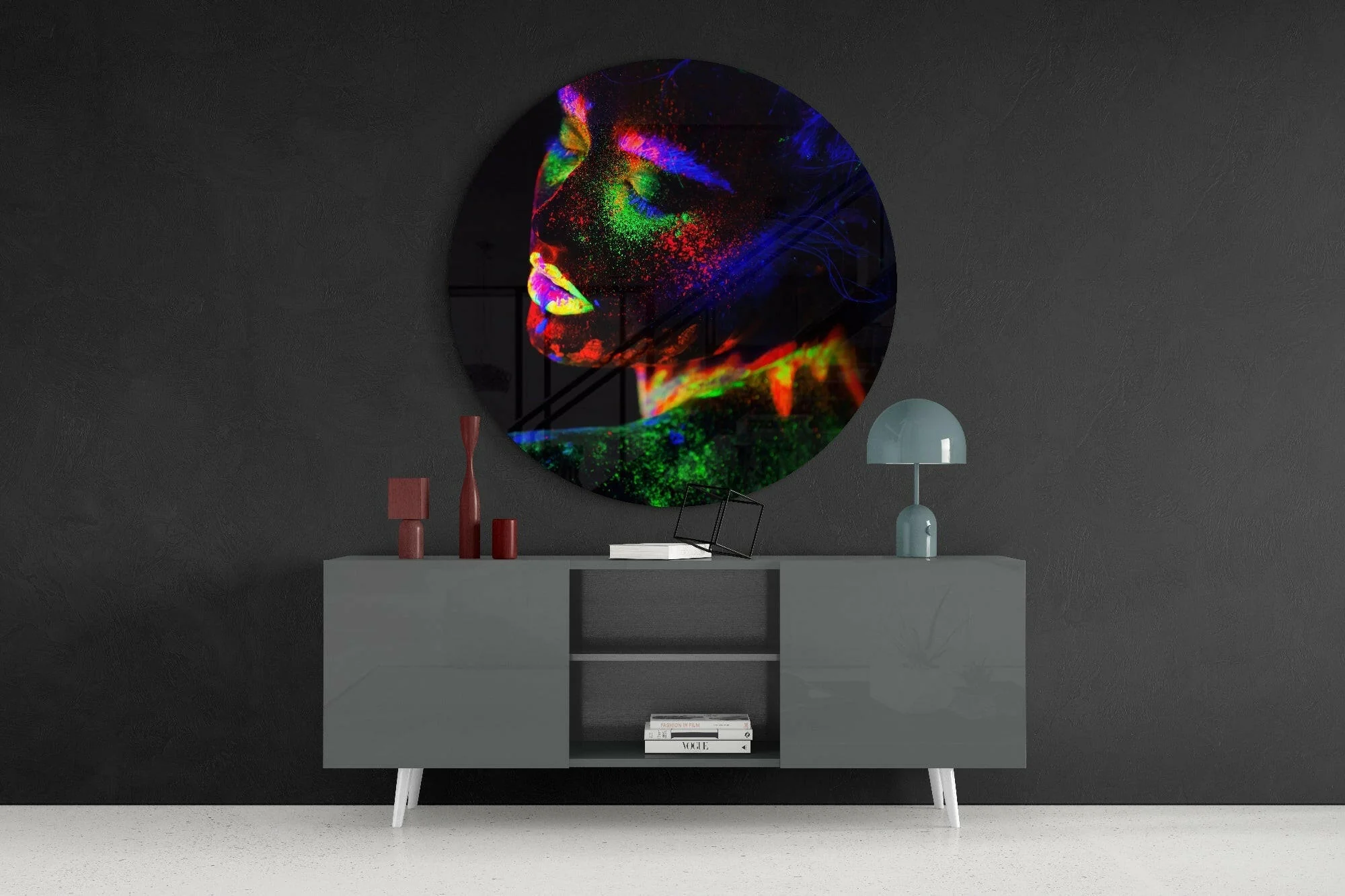 Neon Woman Glass Wall Art - Image 4