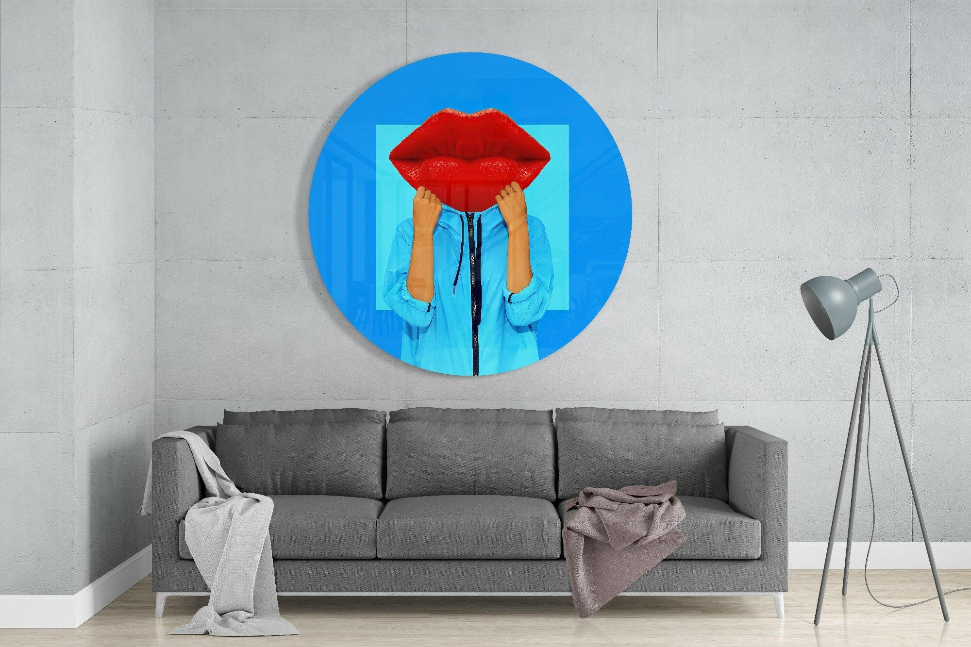 Lip Head Glass Wall Art - Image 2