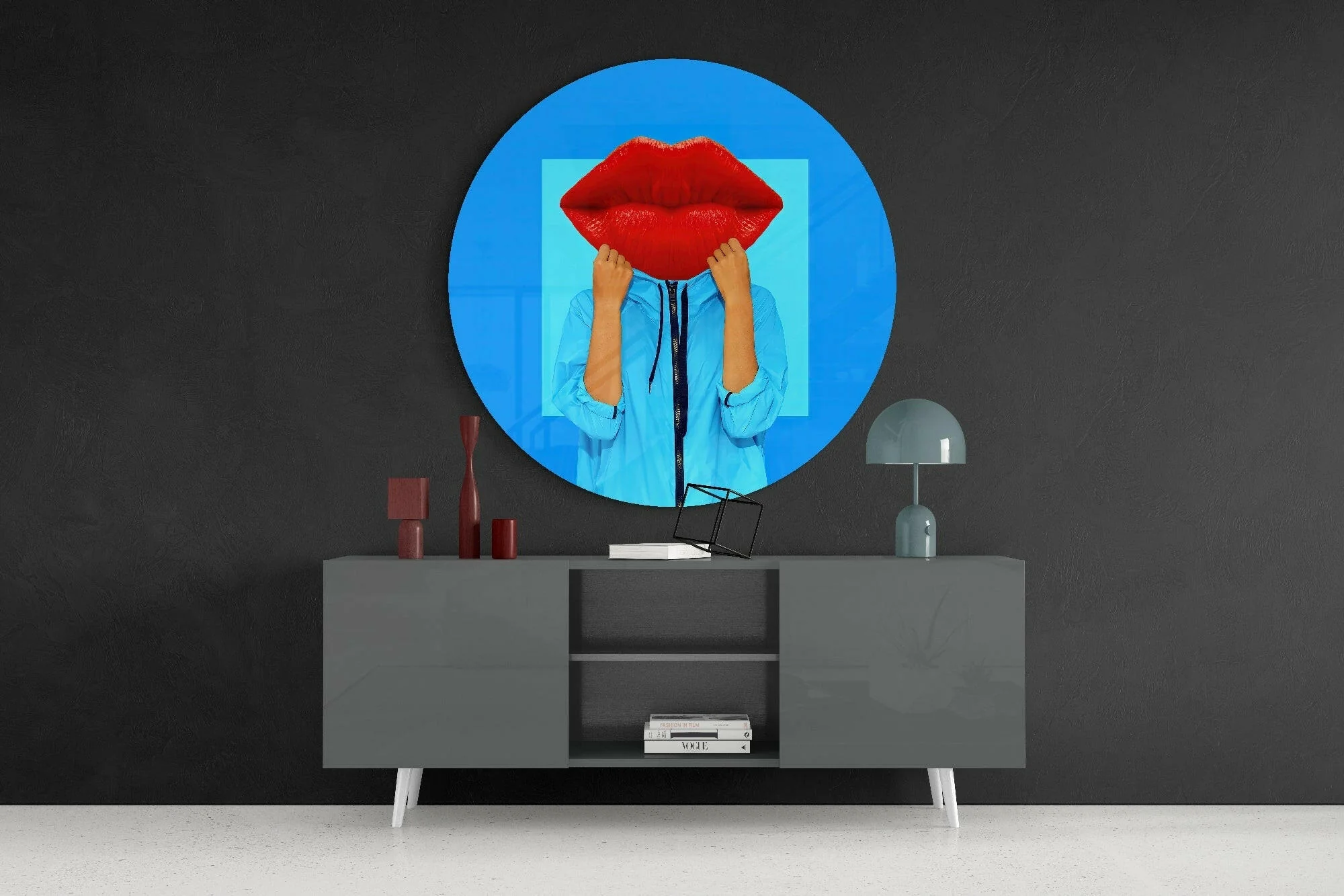 Lip Head Glass Wall Art - Image 4