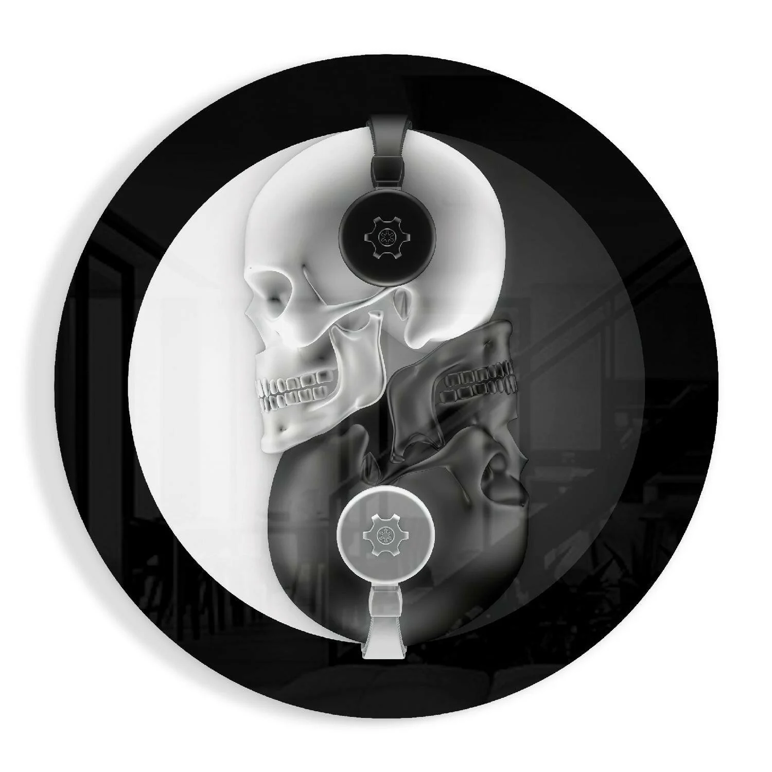 Black and White Glass Wall Art