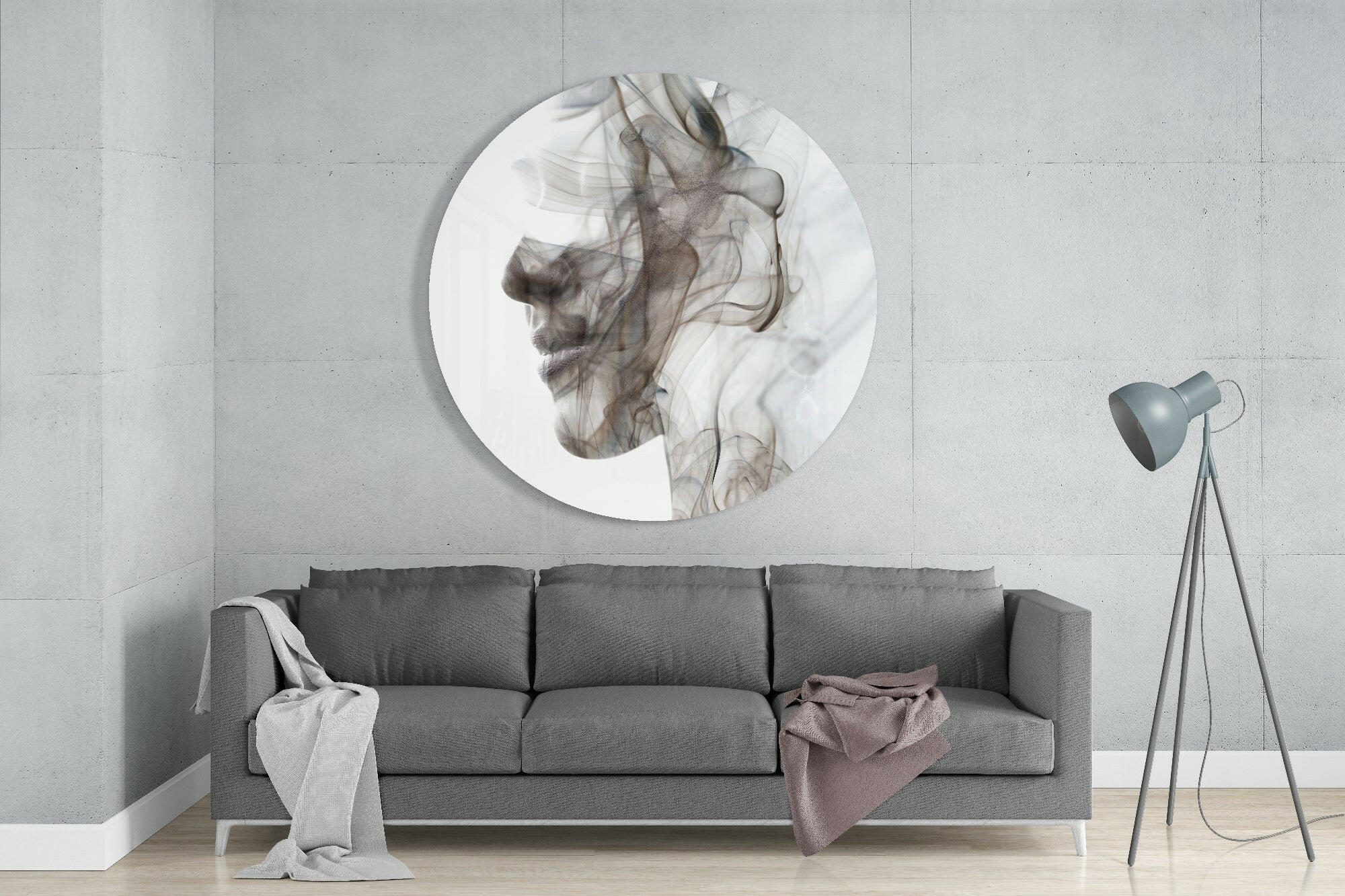 Smoke Face Glass Wall Art - Image 2