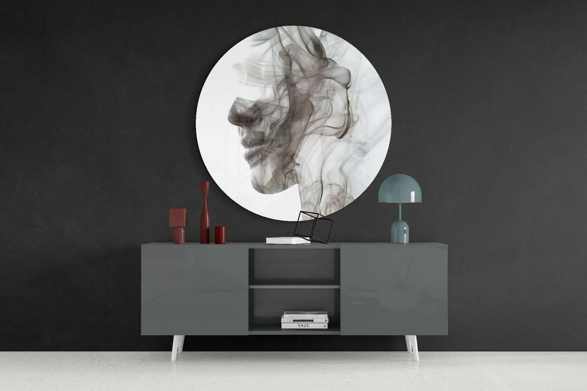 Smoke Face Glass Wall Art - Image 4