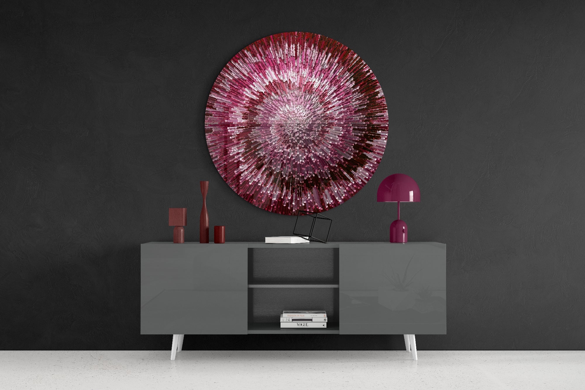 Ruby Helix Glass Wall Art - Image 4