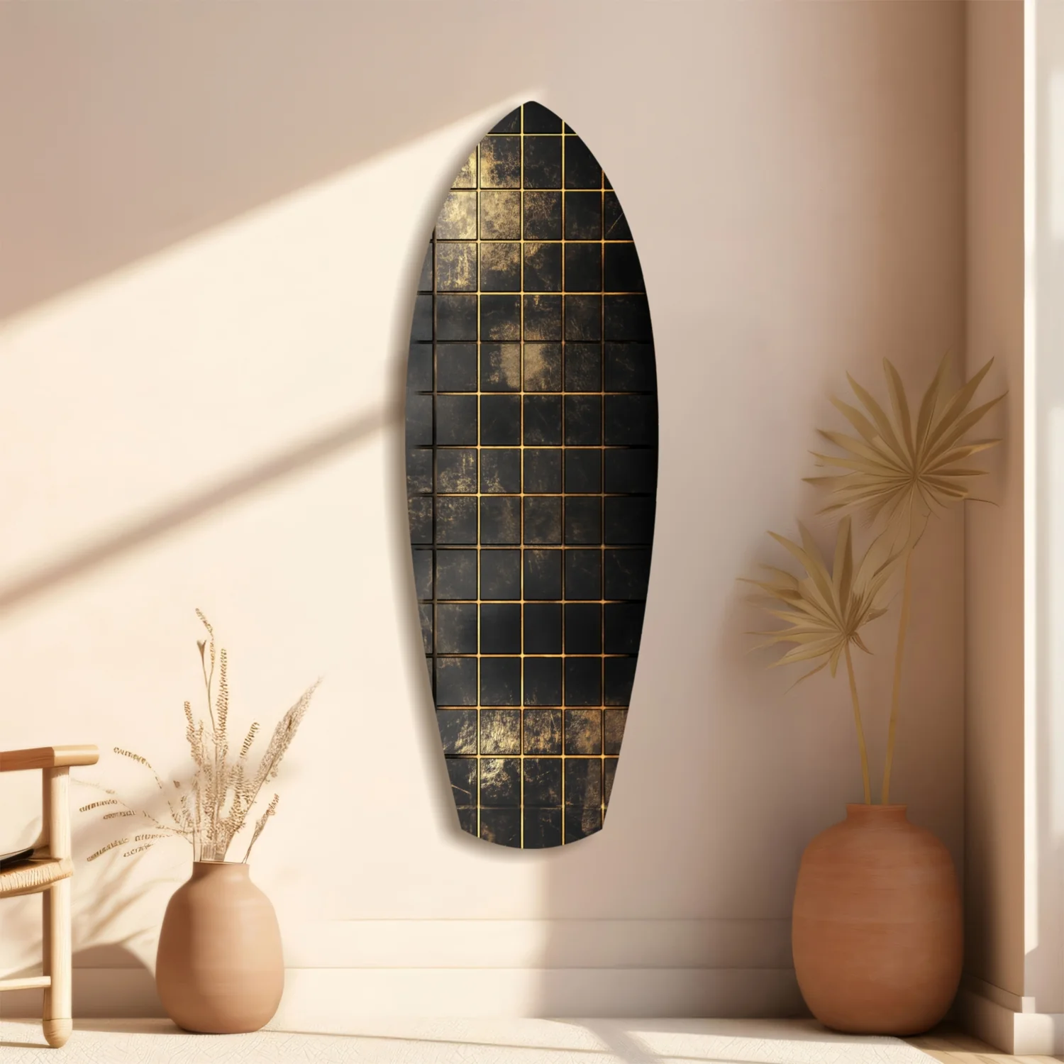 Golden Surf Reflection Glass Wall Art - Image 10