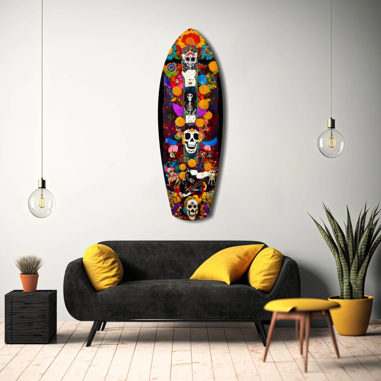Colorful Skulls Glass Wall Art - Image 11