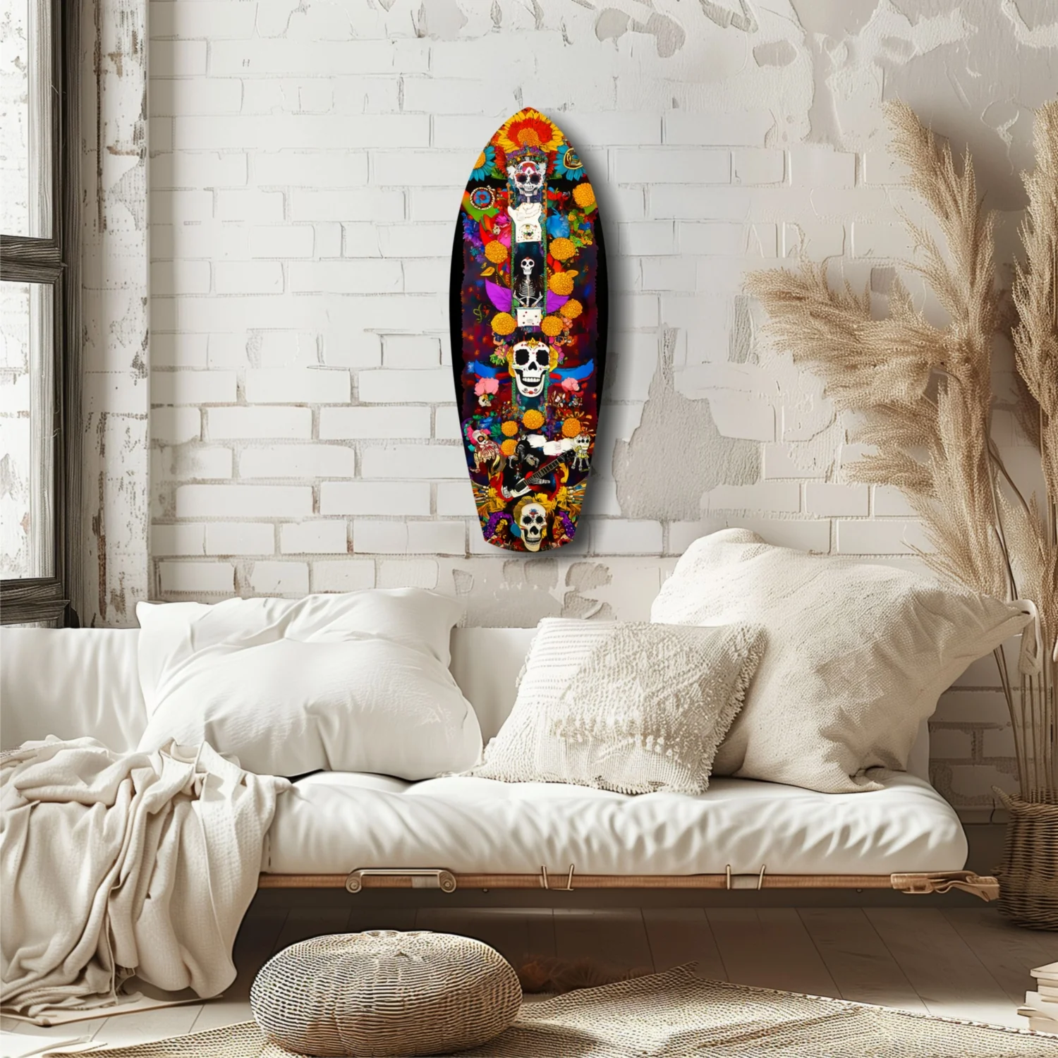 Colorful Skulls Glass Wall Art - Image 6
