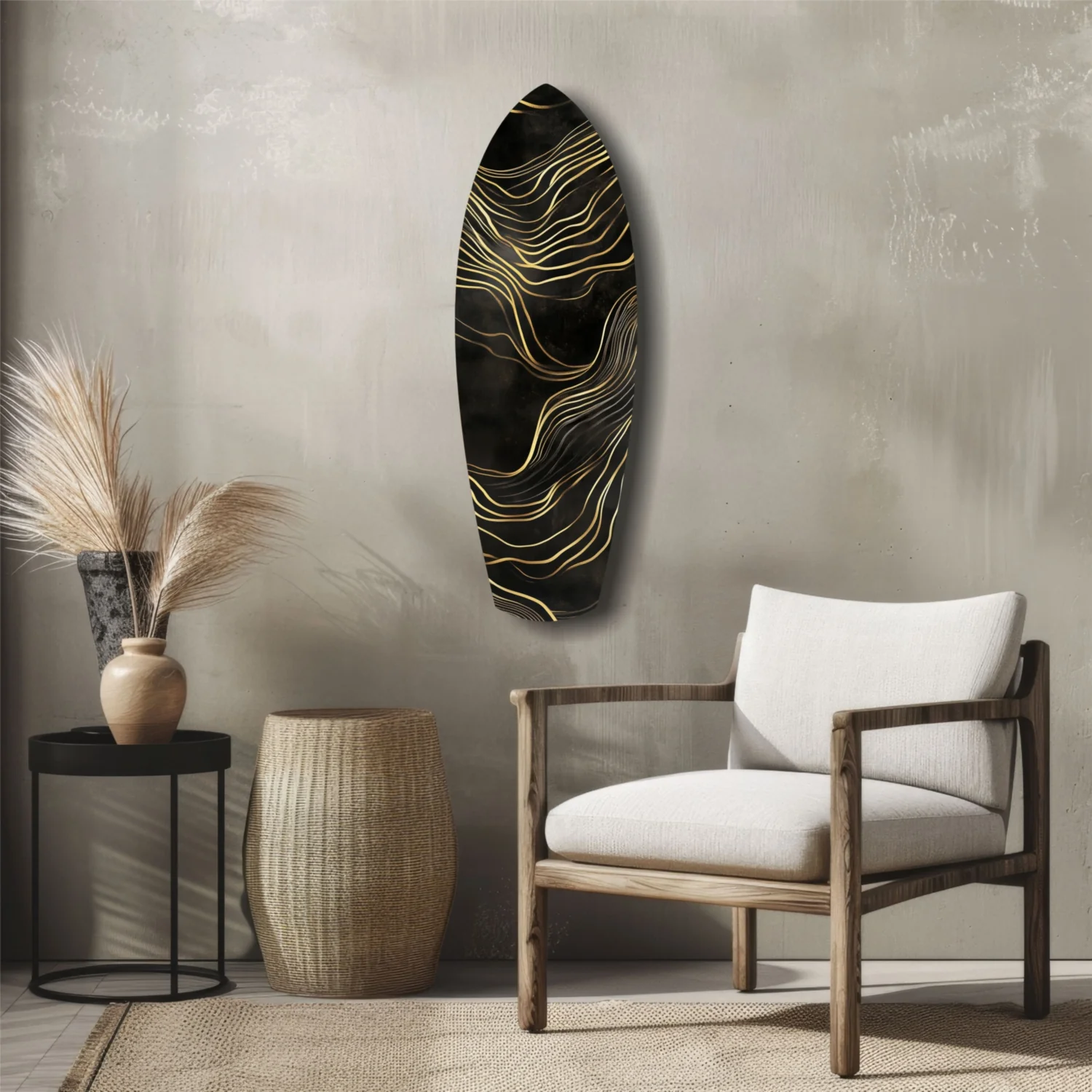 Golden Waves Glass Wall Art - Image 5