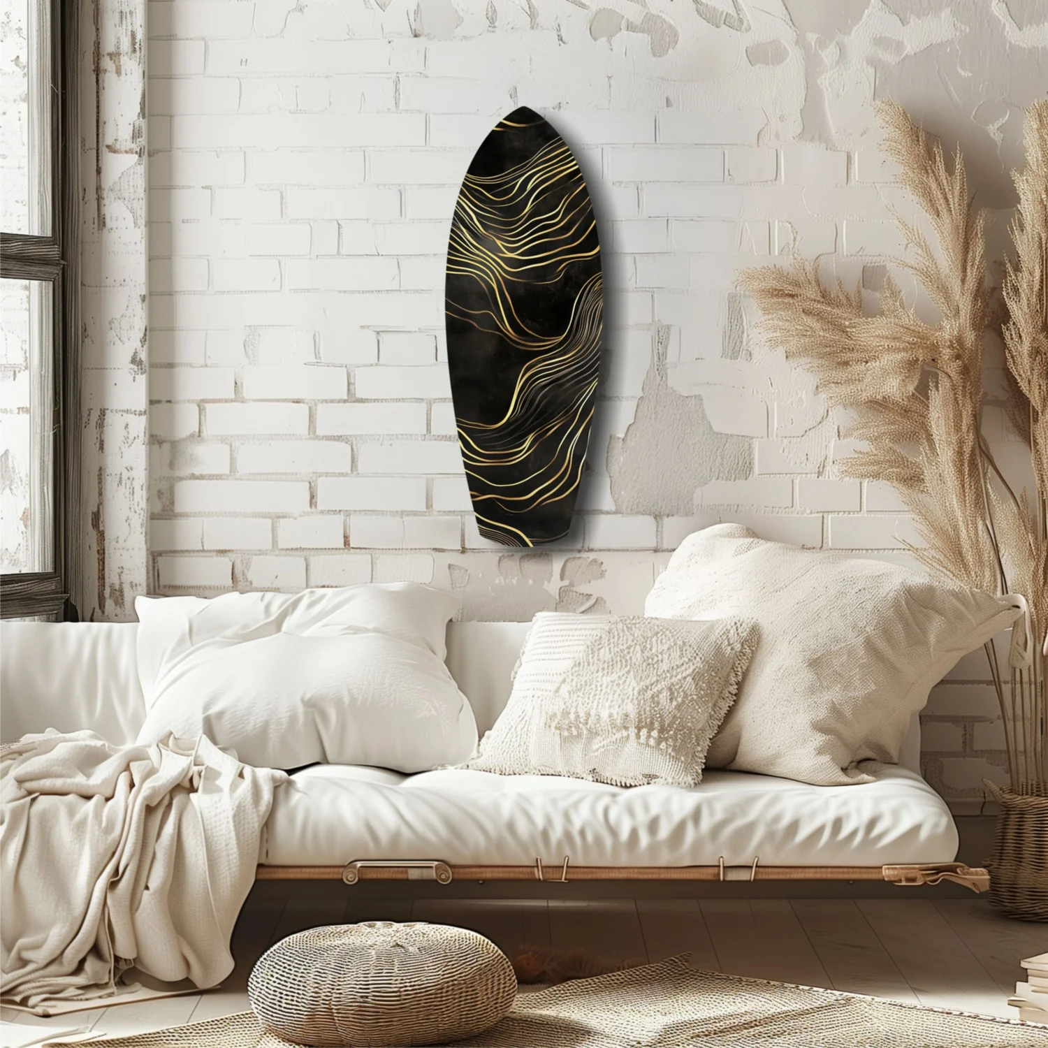 Golden Waves Glass Wall Art - Image 6