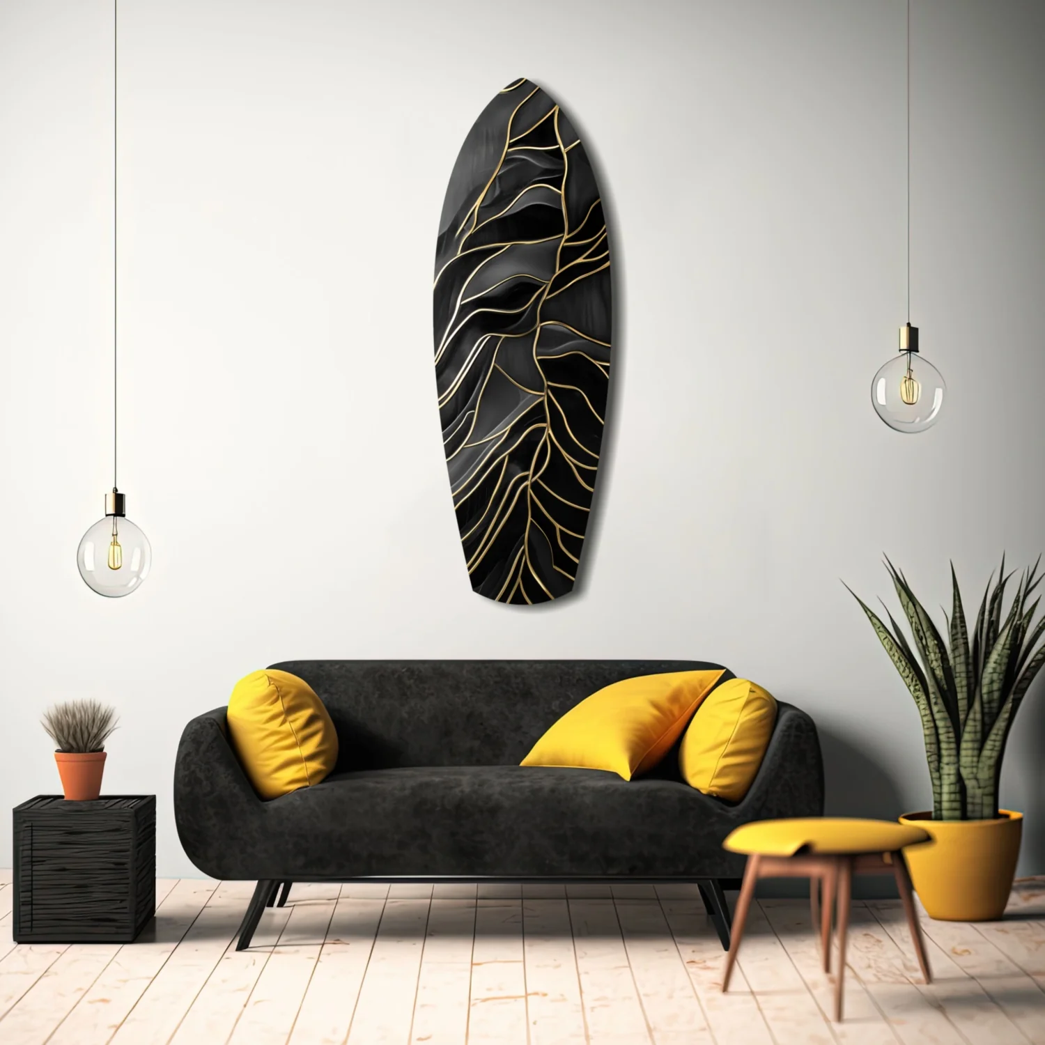 Golden Waves Glass Wall Art - Image 11