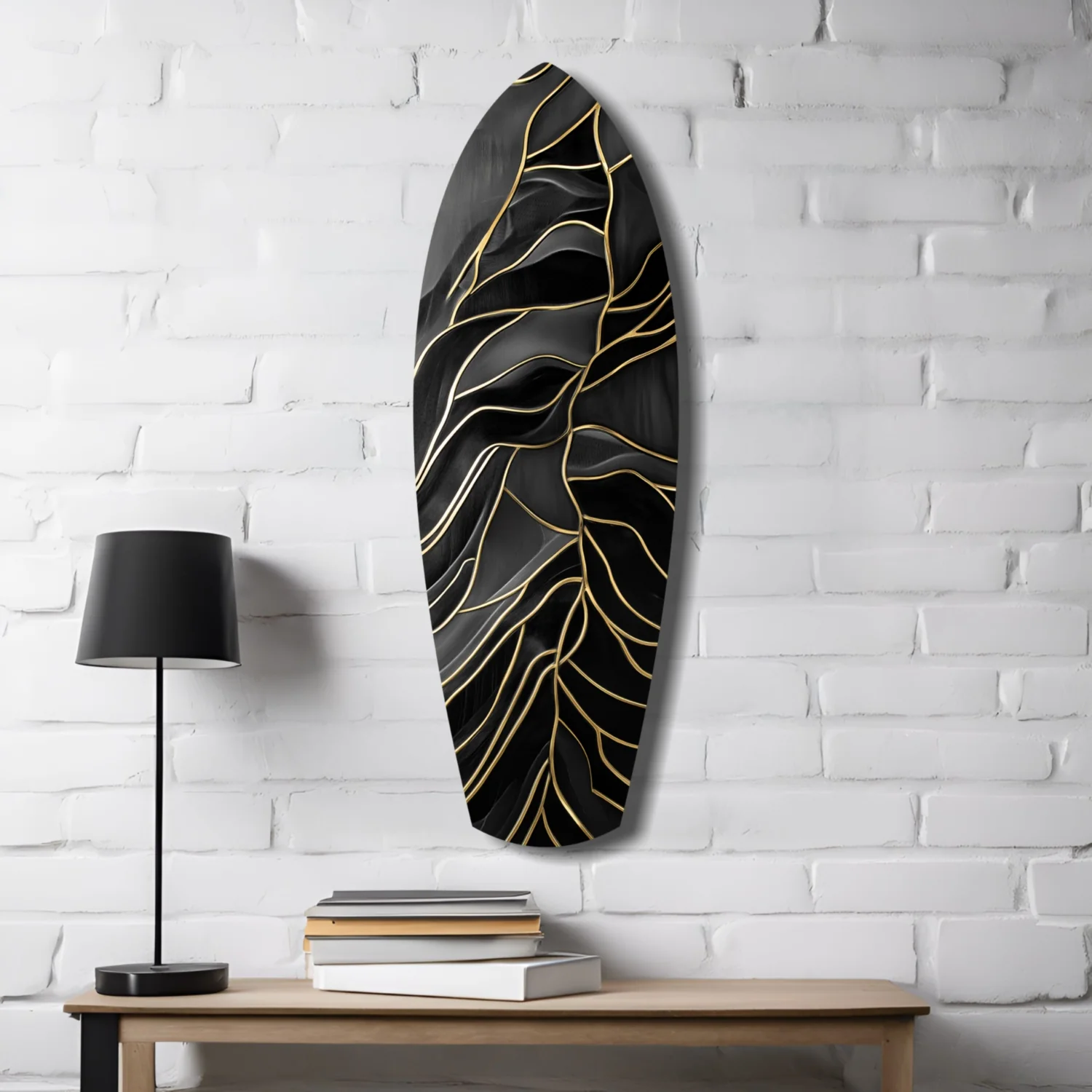 Golden Waves Glass Wall Art - Image 4