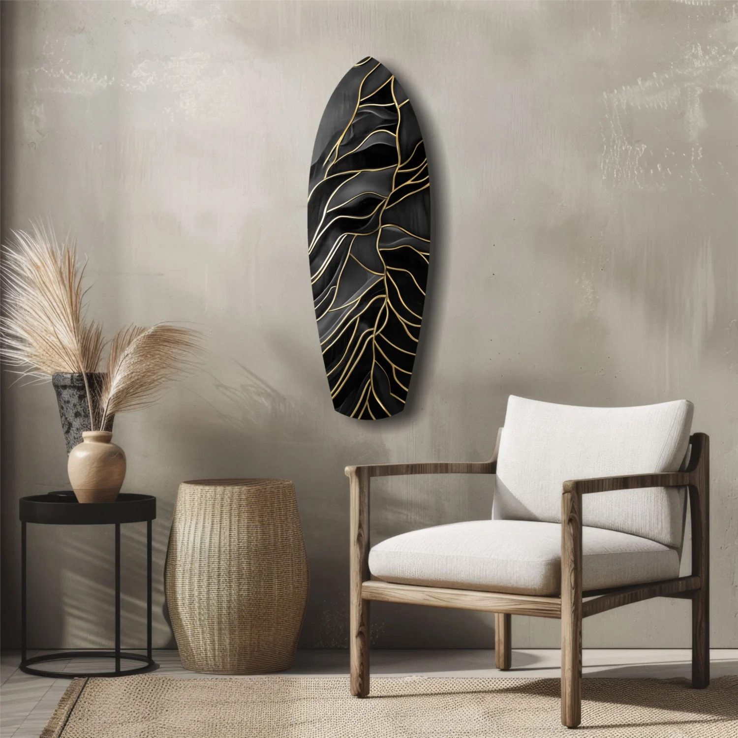 Golden Waves Glass Wall Art - Image 5
