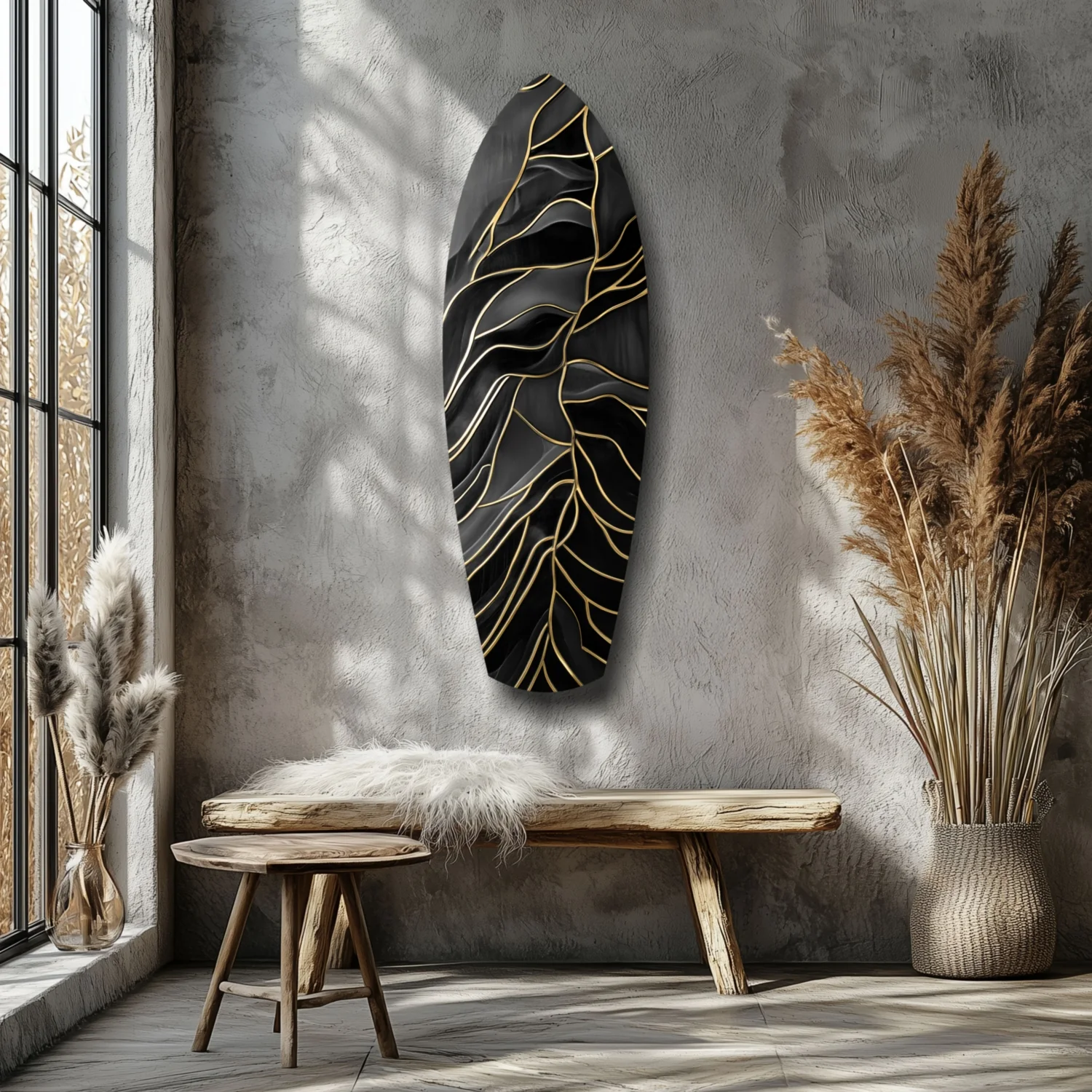 Golden Waves Glass Wall Art - Image 7