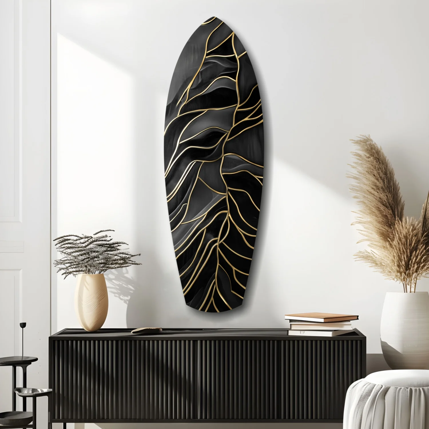Golden Waves Glass Wall Art - Image 9