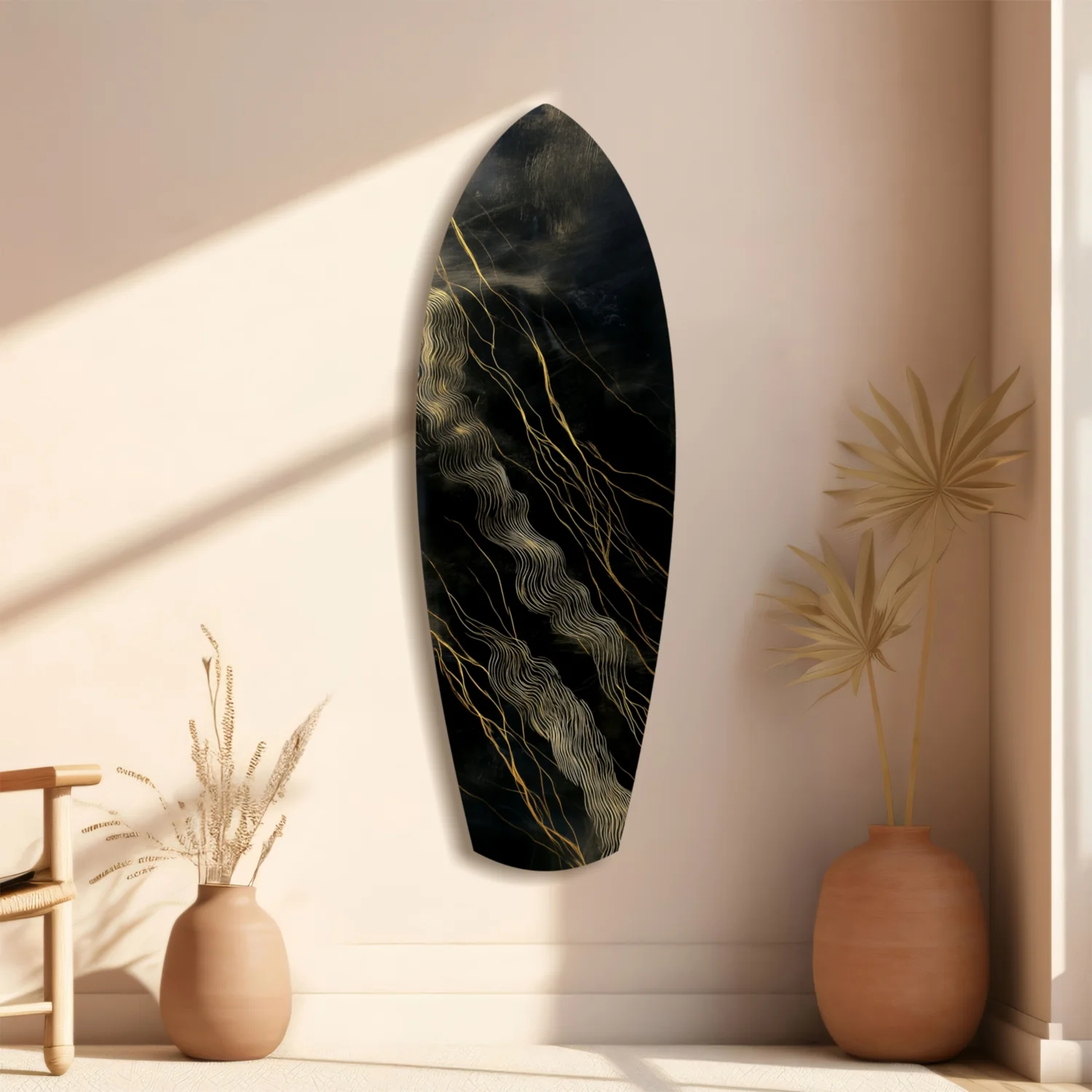 Golden Waves Glass Wall Art - Image 10