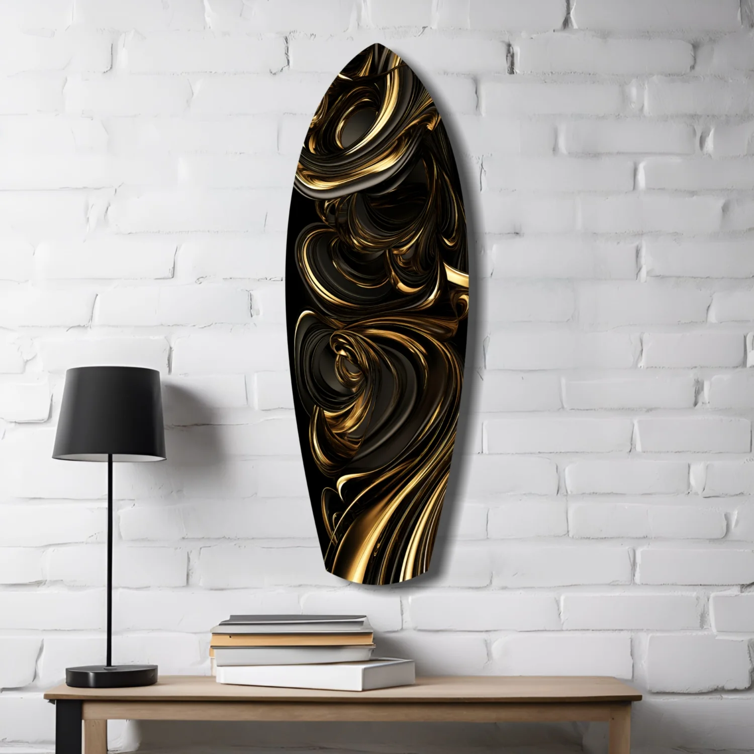 Golden Swirls Glass Wall Art - Image 4