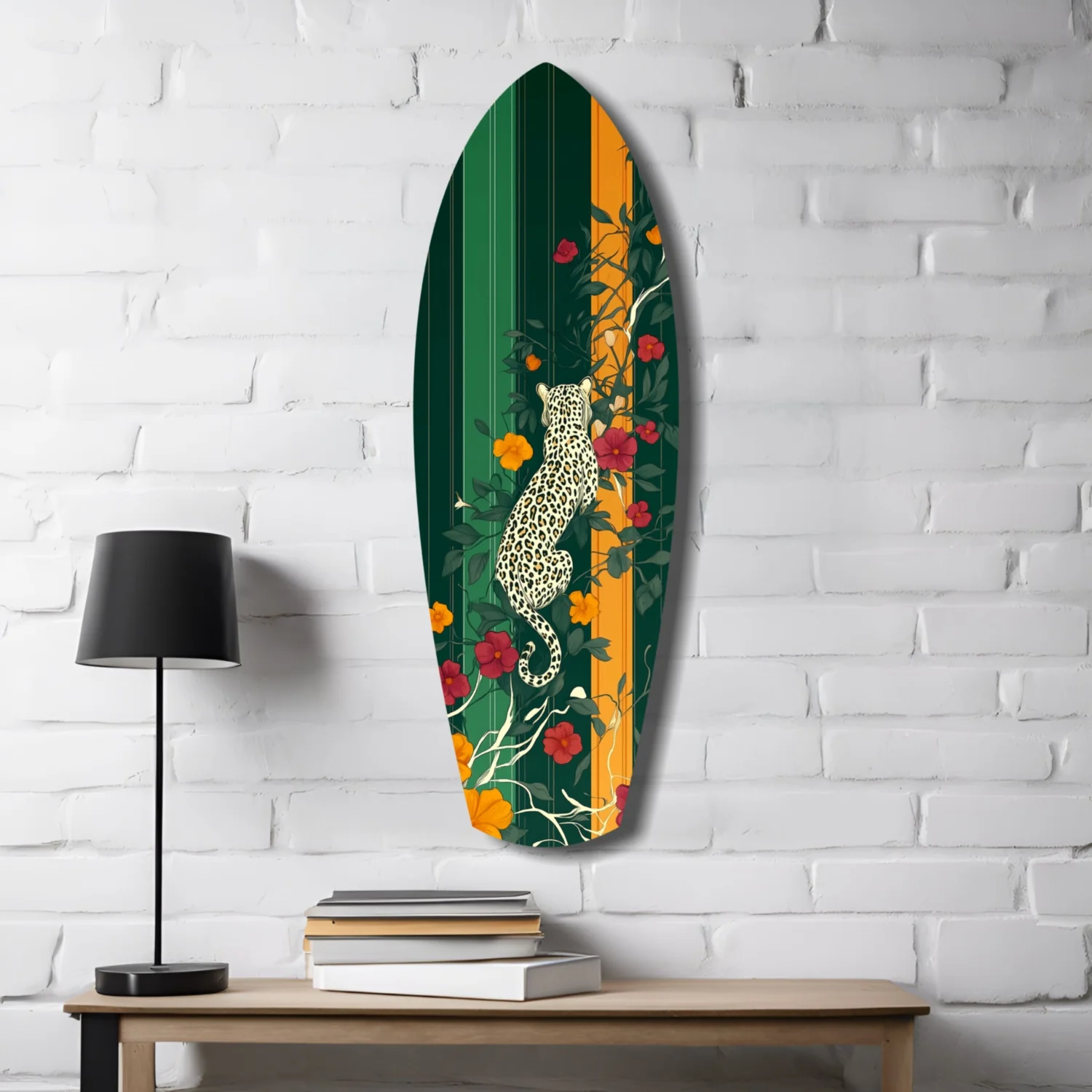 Tiger in the Jungle Glass Wall Art - Image 4