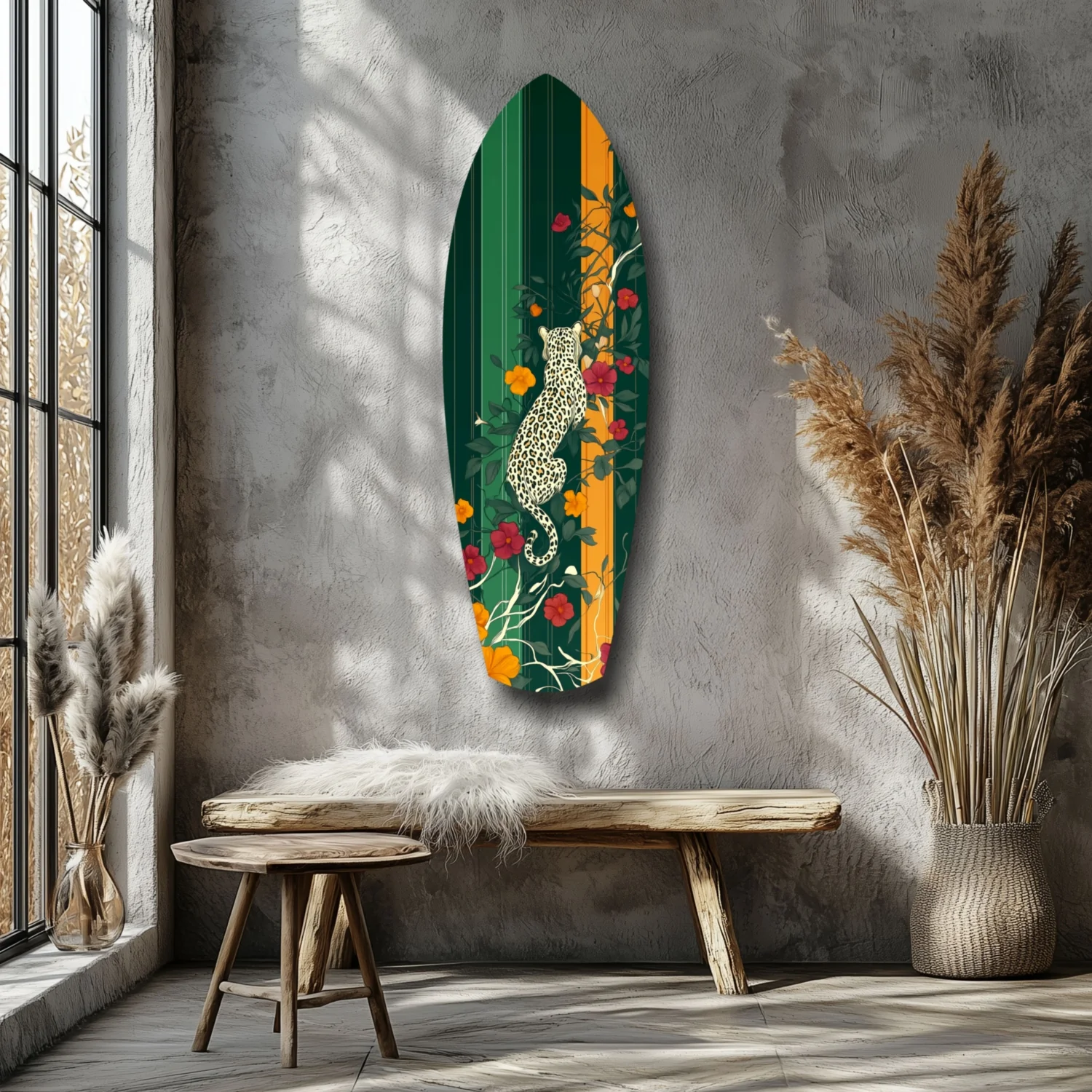 Tiger in the Jungle Glass Wall Art - Image 7