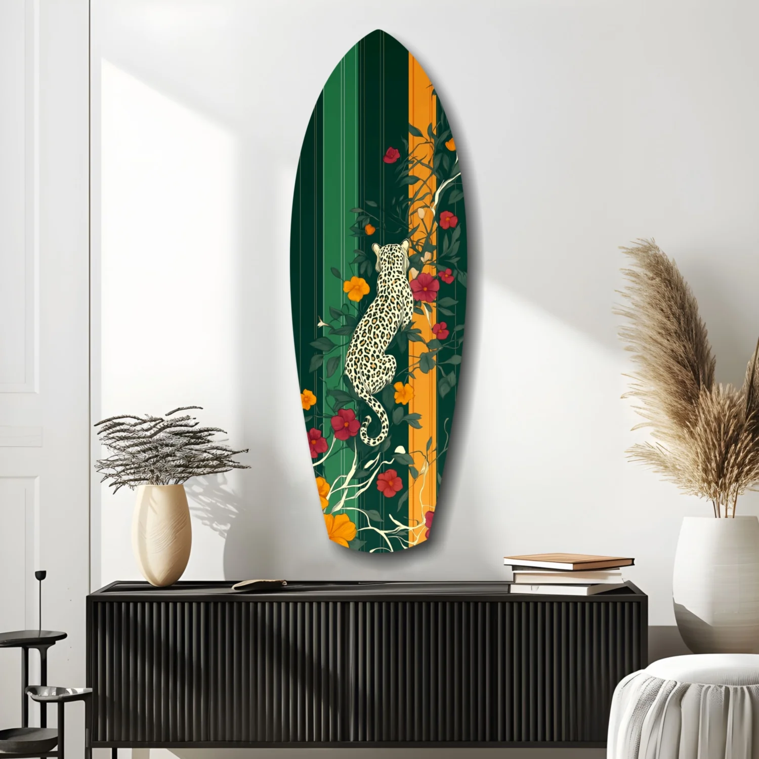 Tiger in the Jungle Glass Wall Art - Image 9
