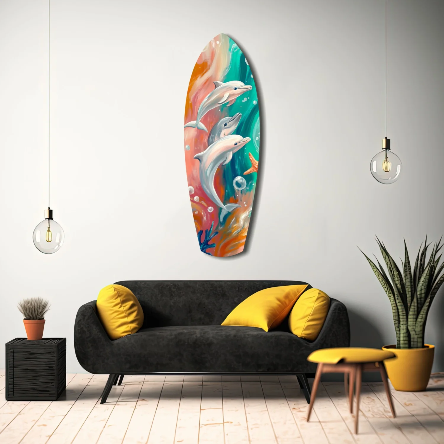 Dolphin Family Glass Wall Art - Image 11