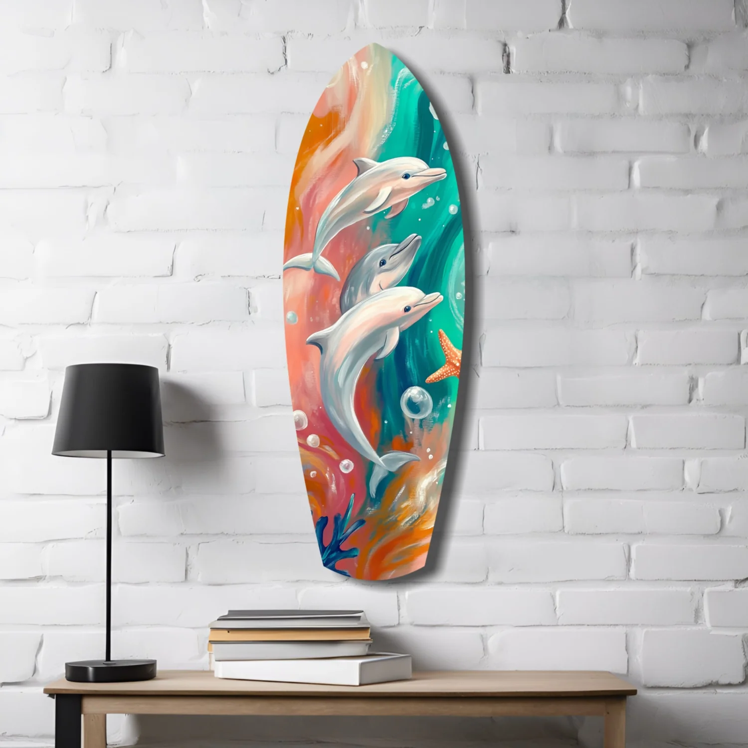 Dolphin Family Glass Wall Art - Image 4