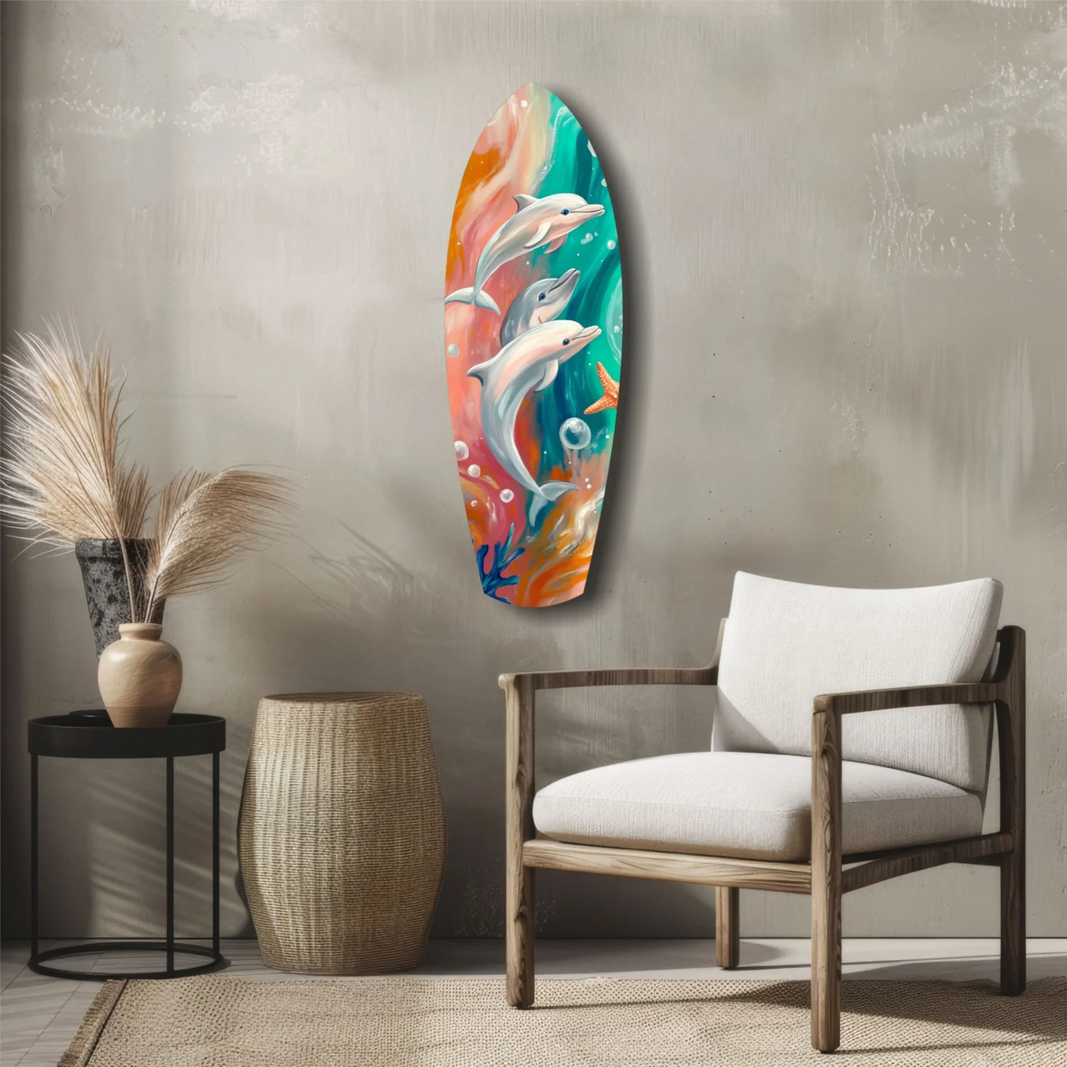 Dolphin Family Glass Wall Art - Image 5
