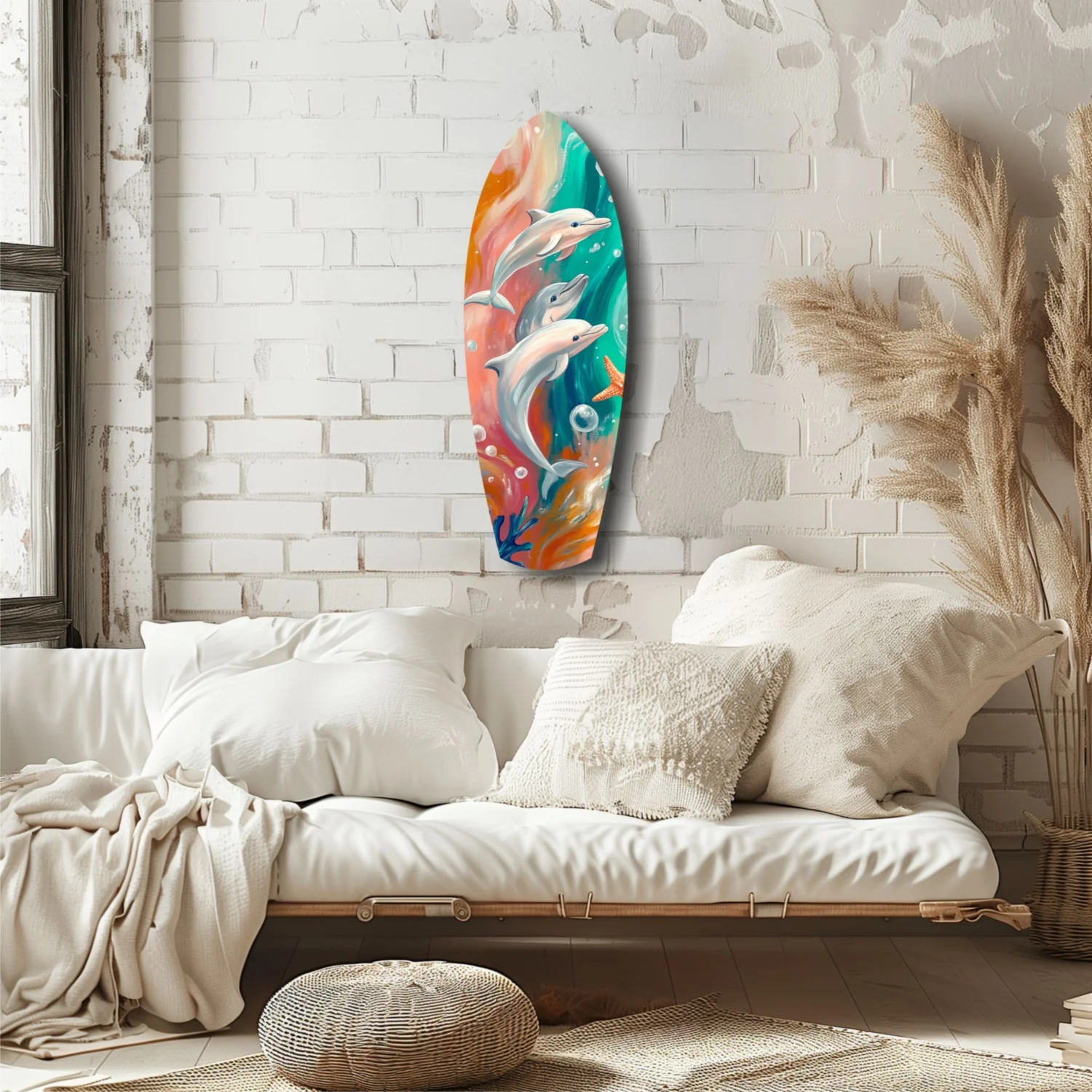 Dolphin Family Glass Wall Art - Image 6