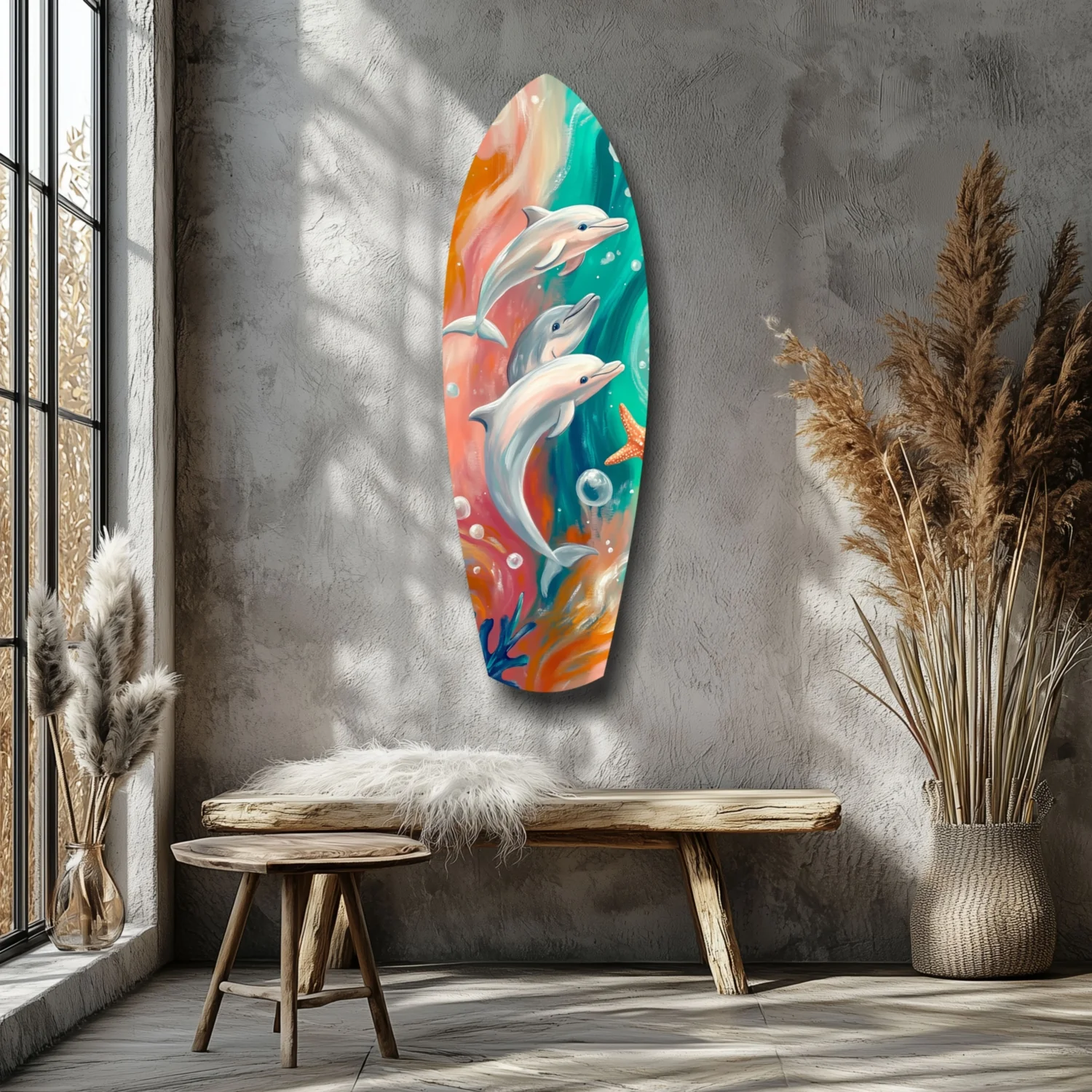 Dolphin Family Glass Wall Art - Image 7