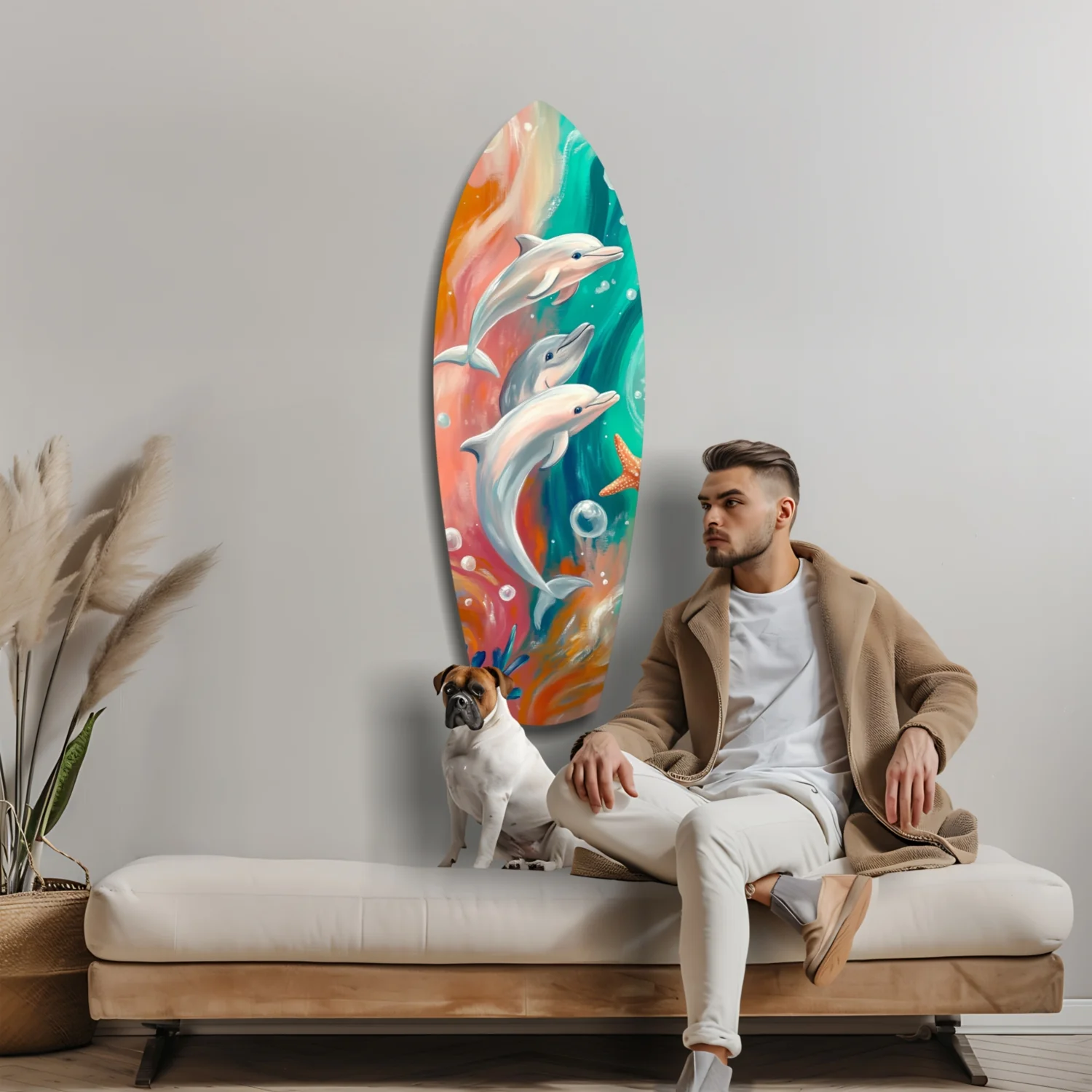 Dolphin Family Glass Wall Art - Image 8