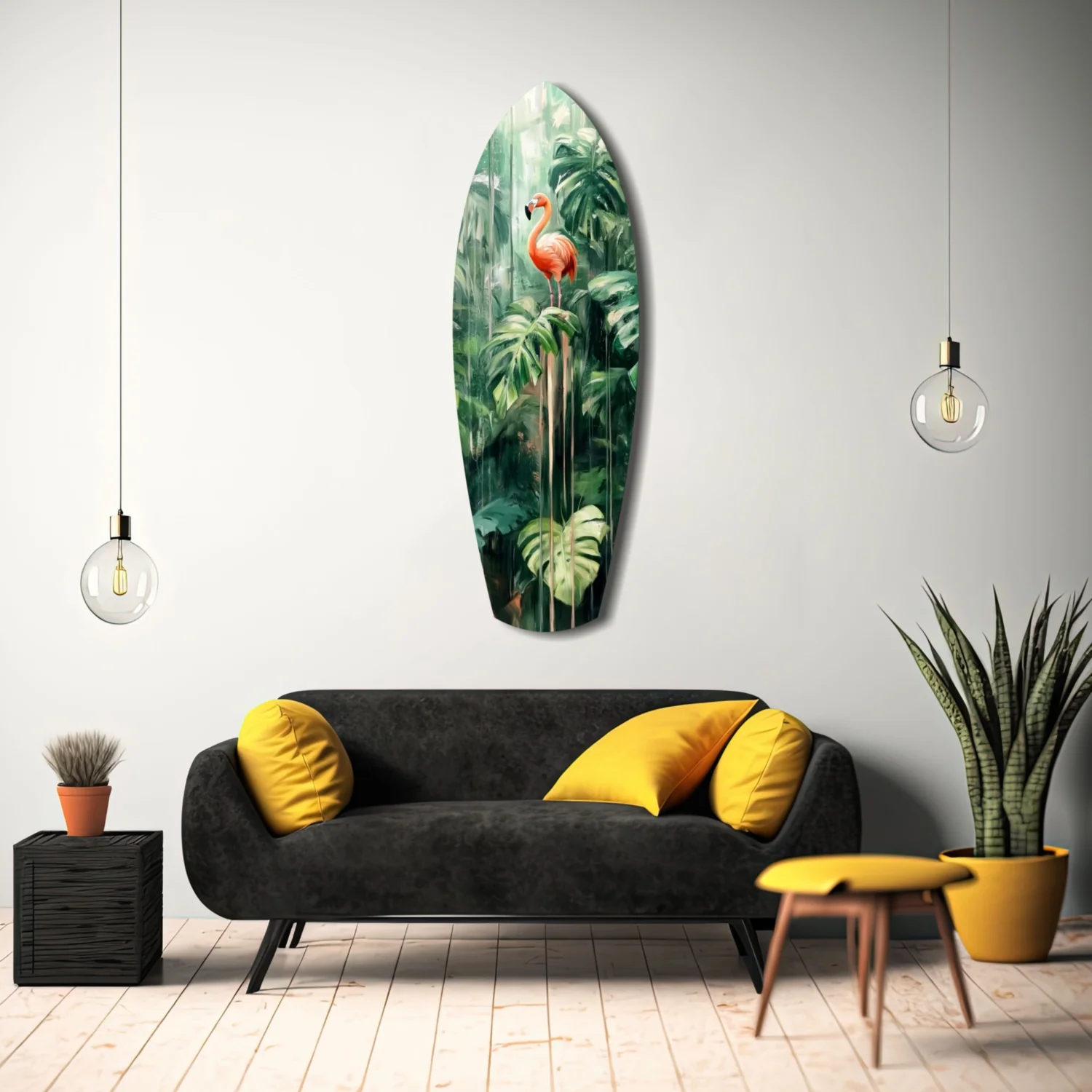 Tropical Flamingo Haven Glass Wall Art - Image 11