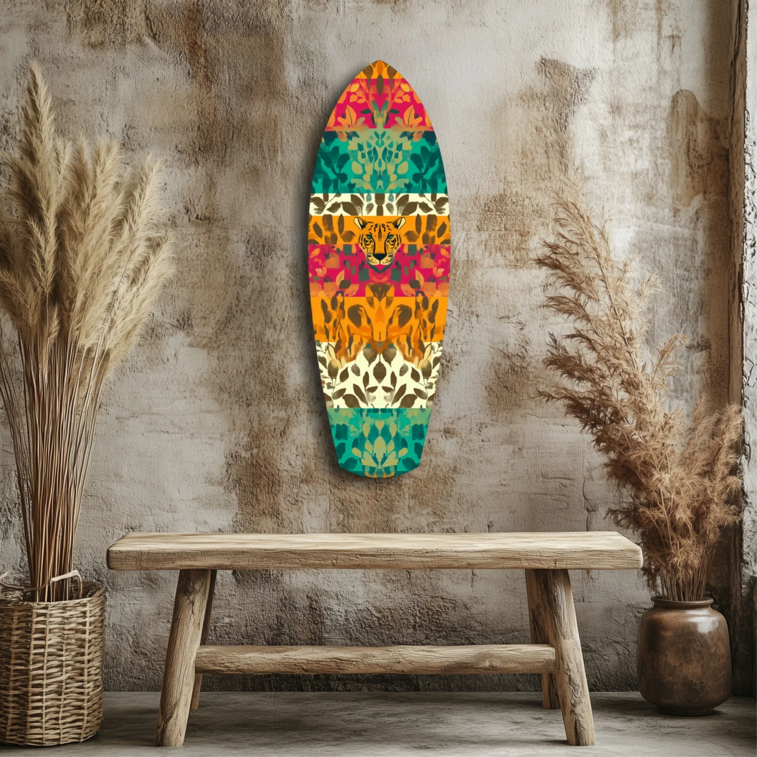 Camouflaged Tiger Glass Wall Art - Image 3