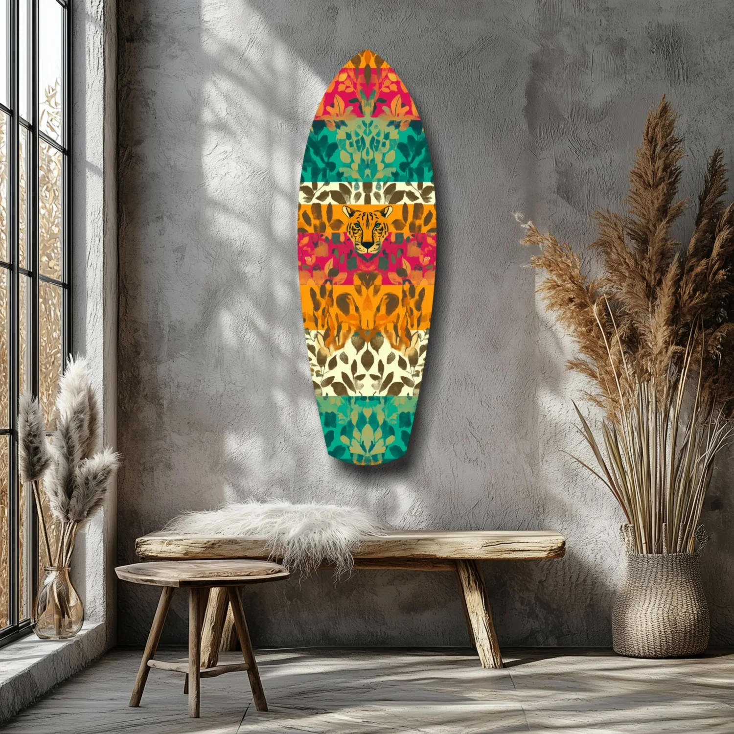 Camouflaged Tiger Glass Wall Art - Image 7