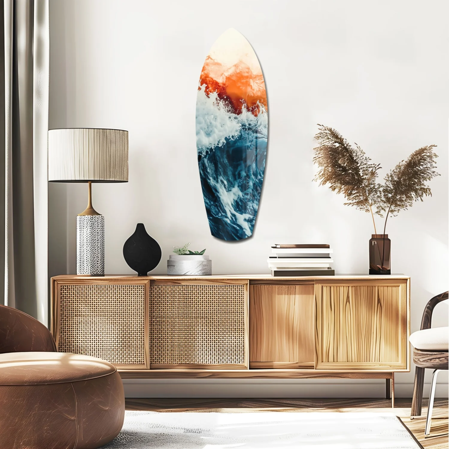 Colors of the Sunset in the Ocean Glass Wall Art - Image 2