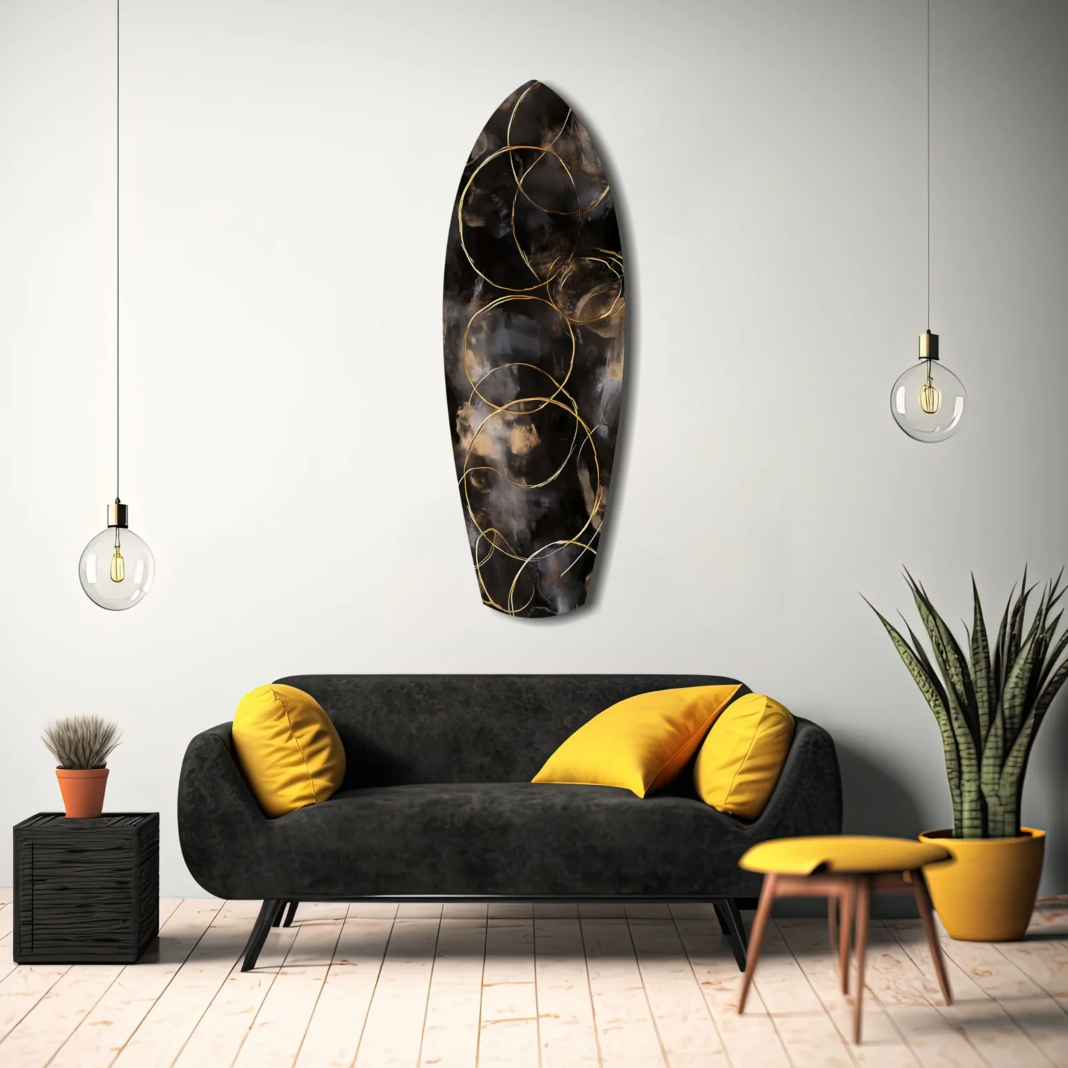 Golden Circles Glass Wall Art - Image 11