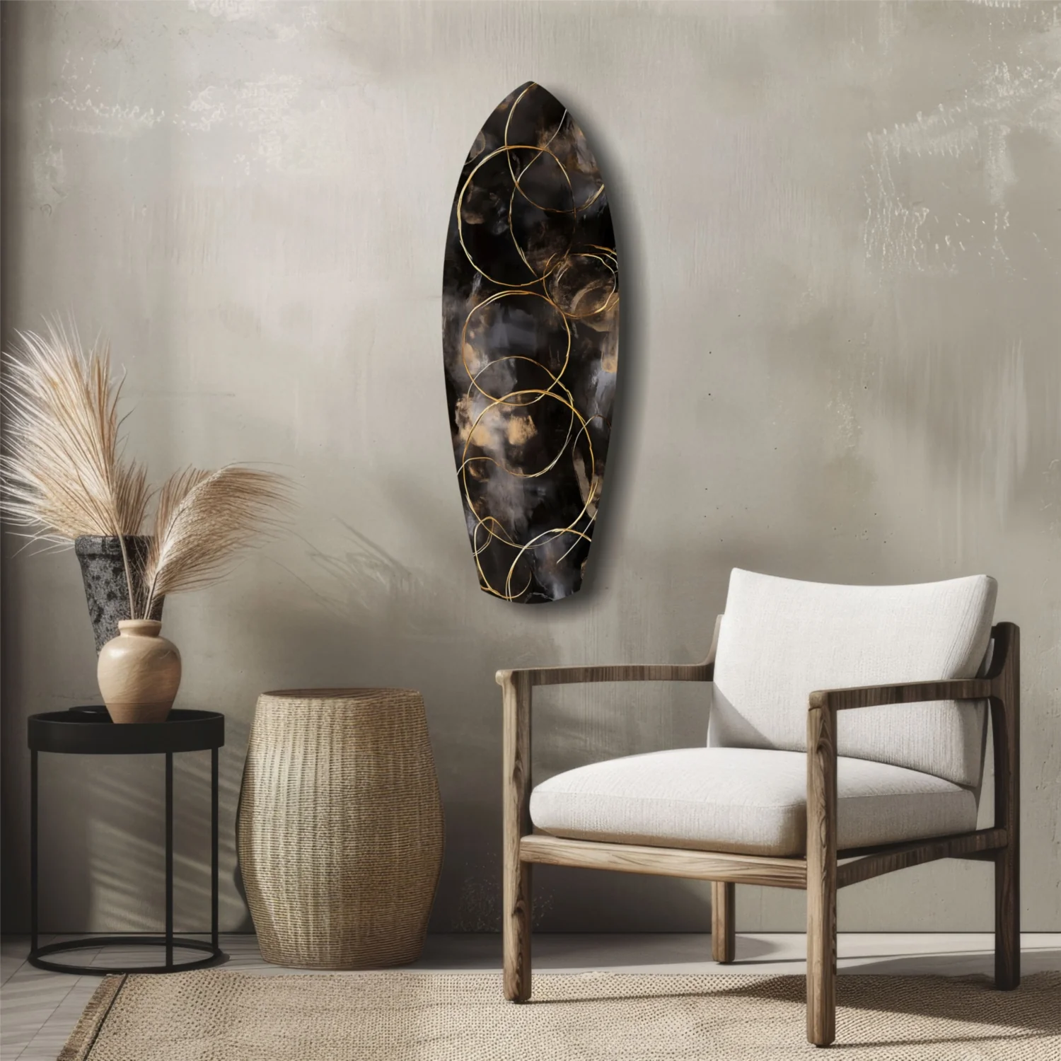 Golden Circles Glass Wall Art - Image 5