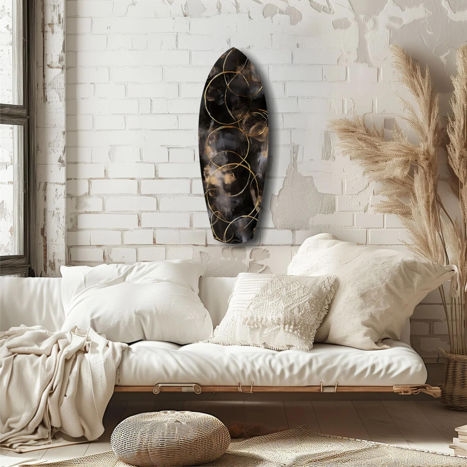 Golden Circles Glass Wall Art - Image 6