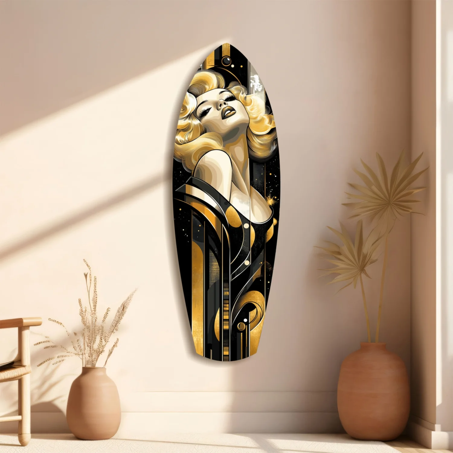 Golden Marilyn Monroe Glass Wall Art - Image 10