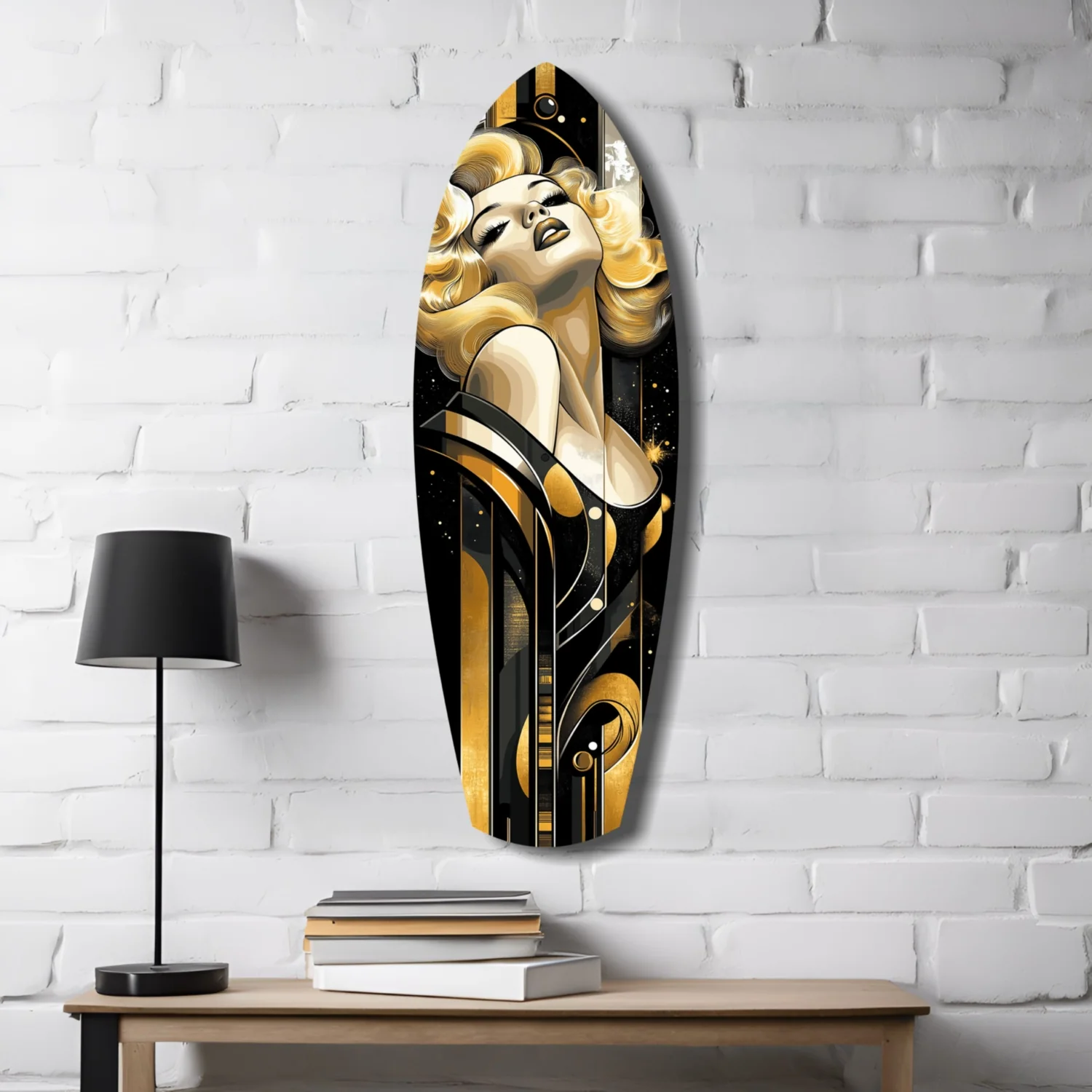 Golden Marilyn Monroe Glass Wall Art - Image 4