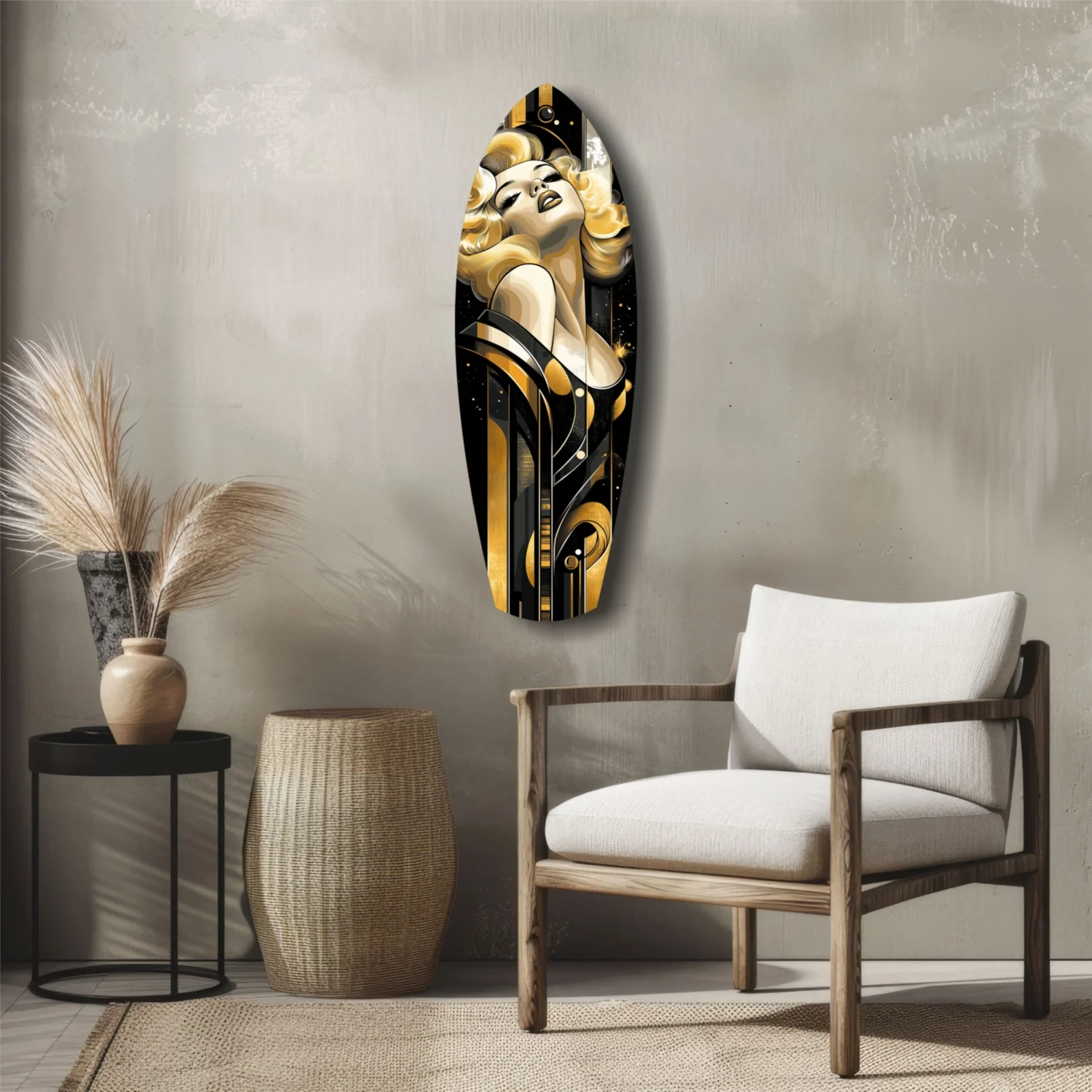 Golden Marilyn Monroe Glass Wall Art - Image 5