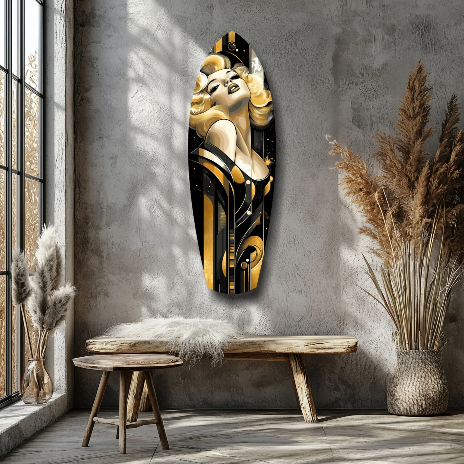 Golden Marilyn Monroe Glass Wall Art - Image 7