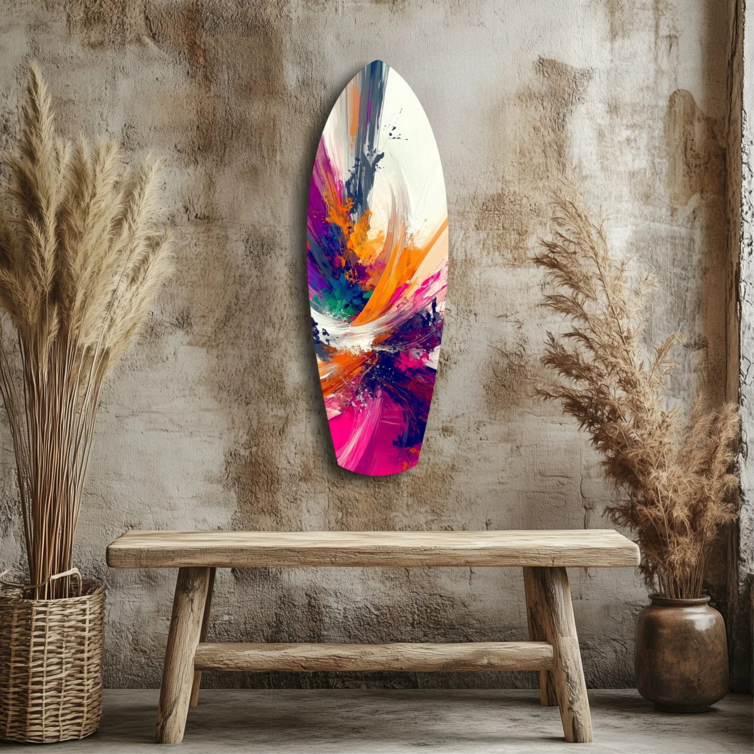 Abstract Paint Brushes Glass Wall Art - Image 3