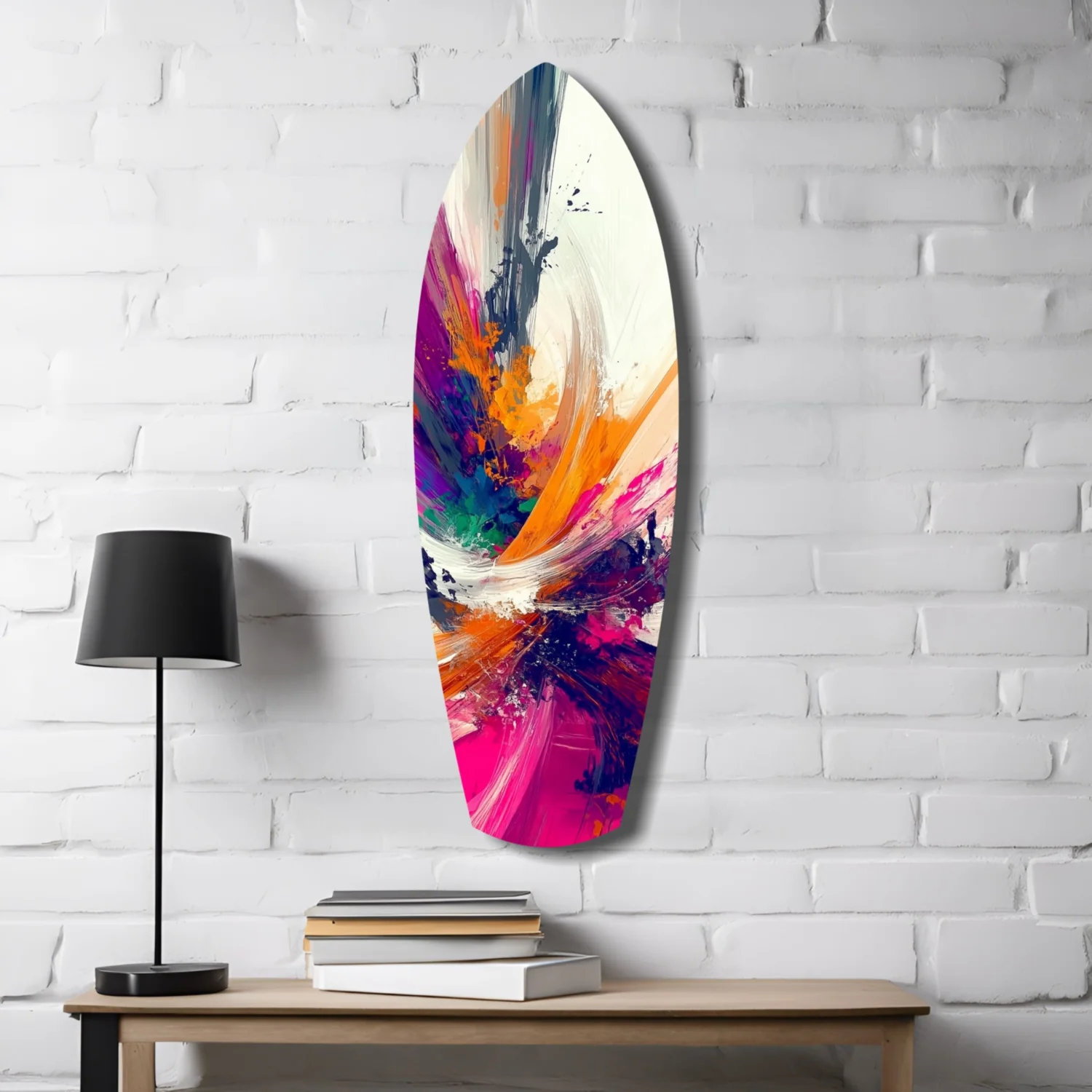Abstract Paint Brushes Glass Wall Art - Image 4