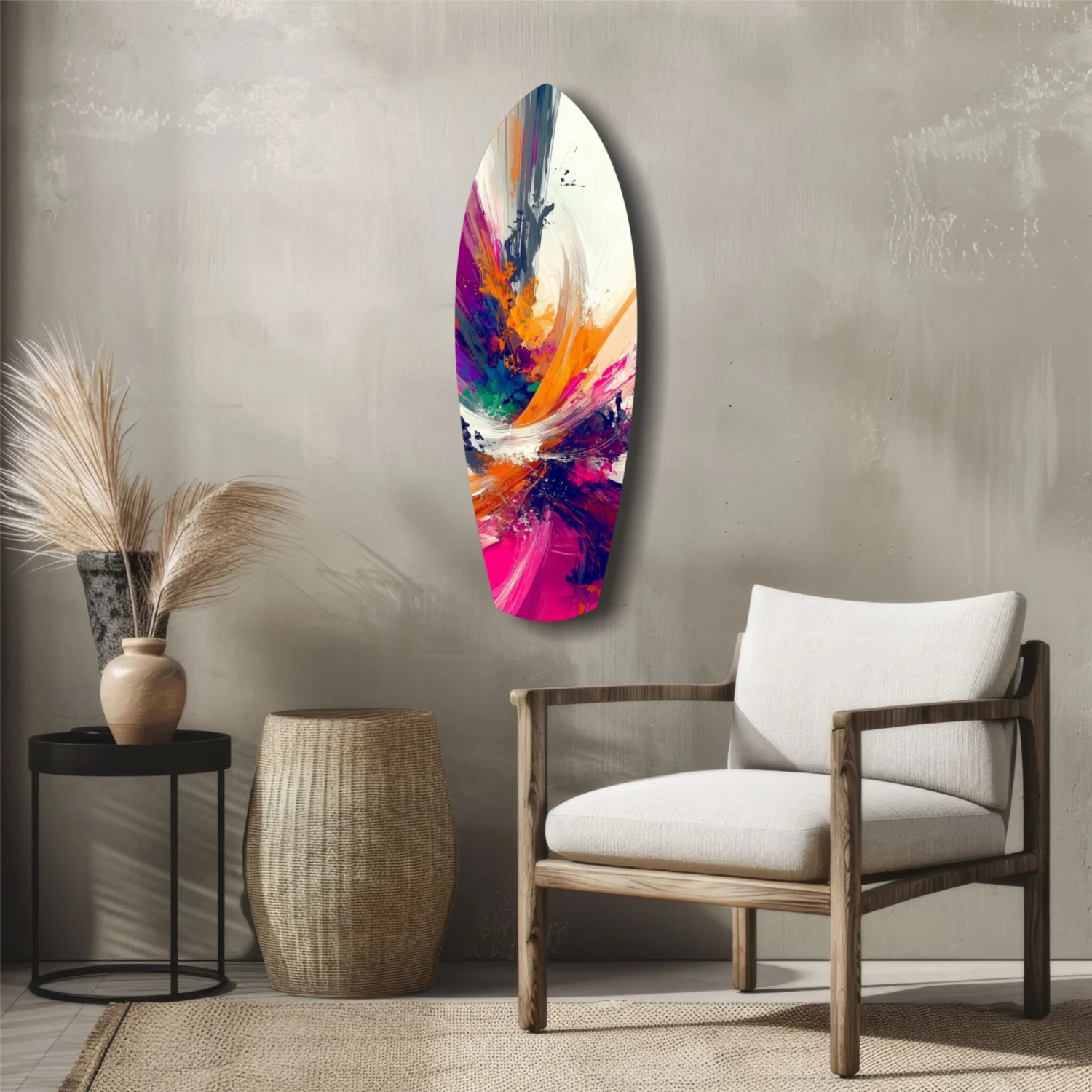 Abstract Paint Brushes Glass Wall Art - Image 5