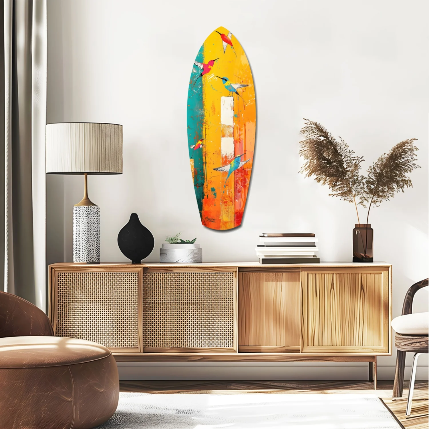 Birds in Colors Glass Wall Art - Image 2