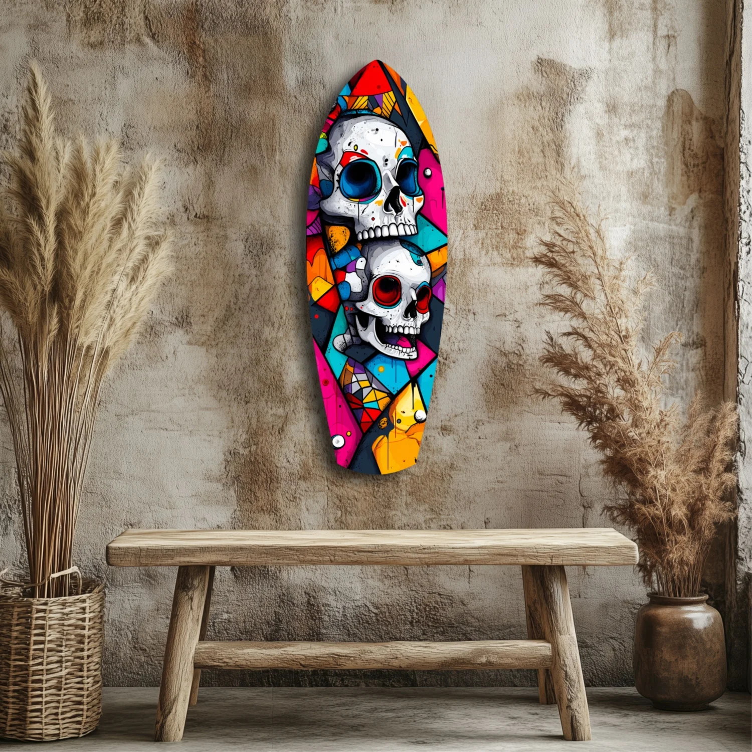 Vintage Skulls Glass Wall Art - Image 3
