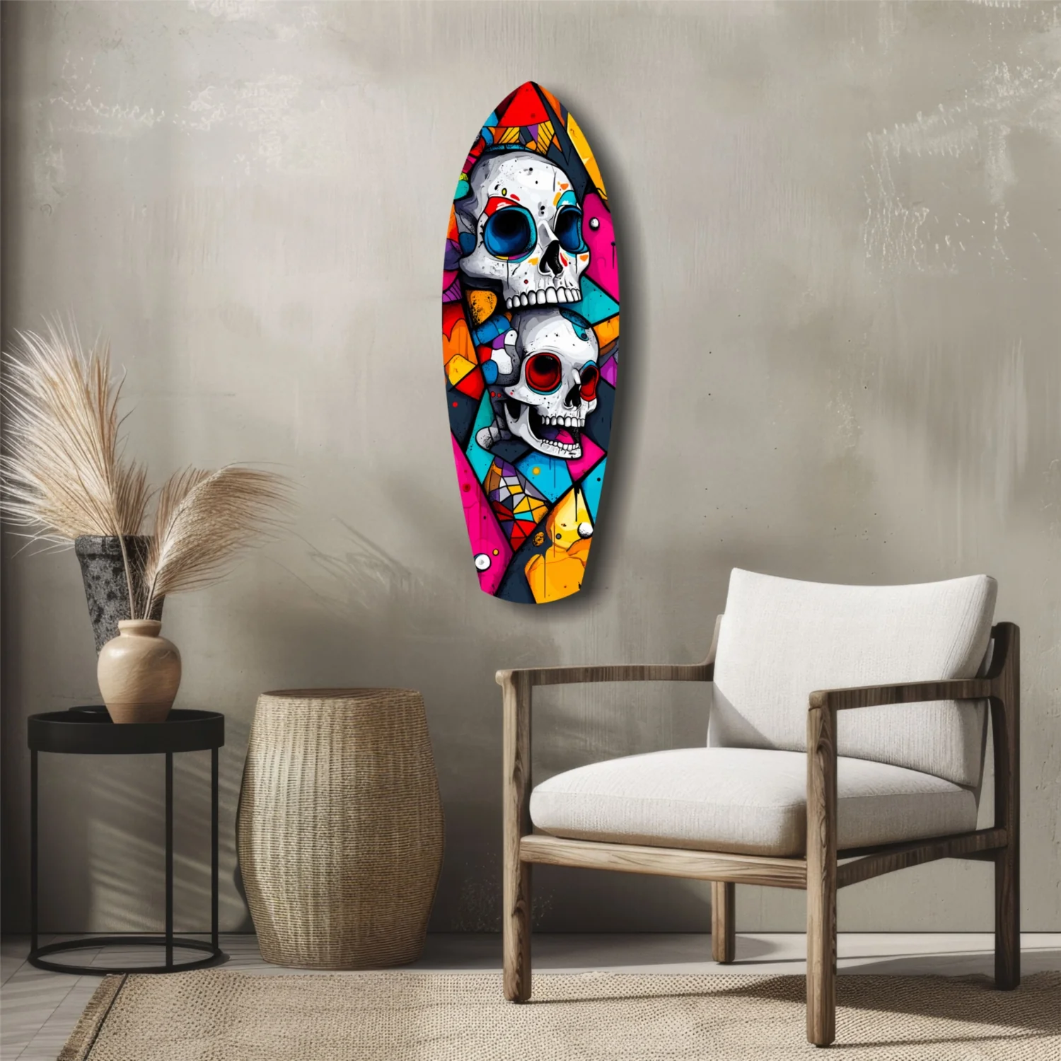 Vintage Skulls Glass Wall Art - Image 5