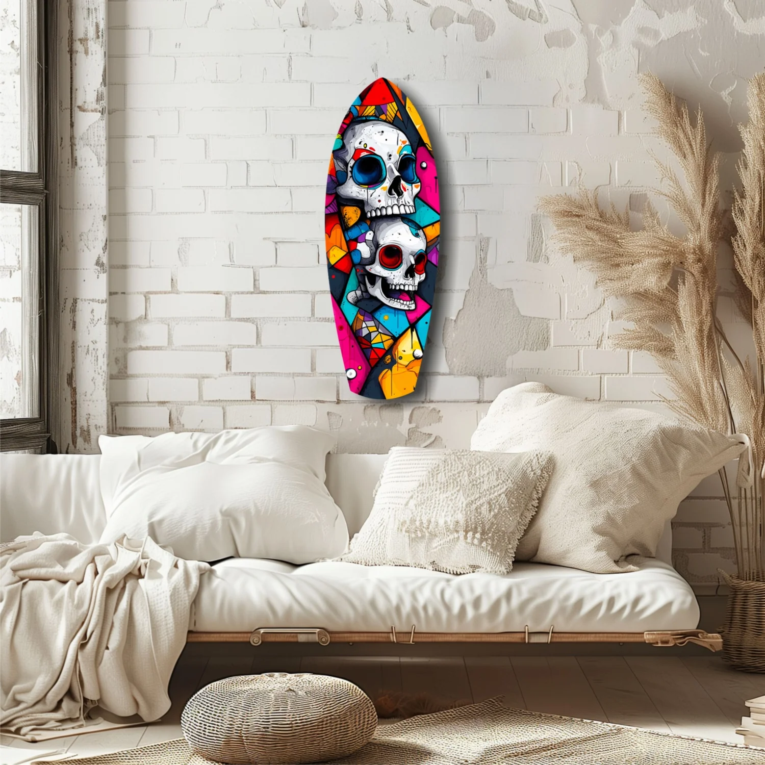 Vintage Skulls Glass Wall Art - Image 6