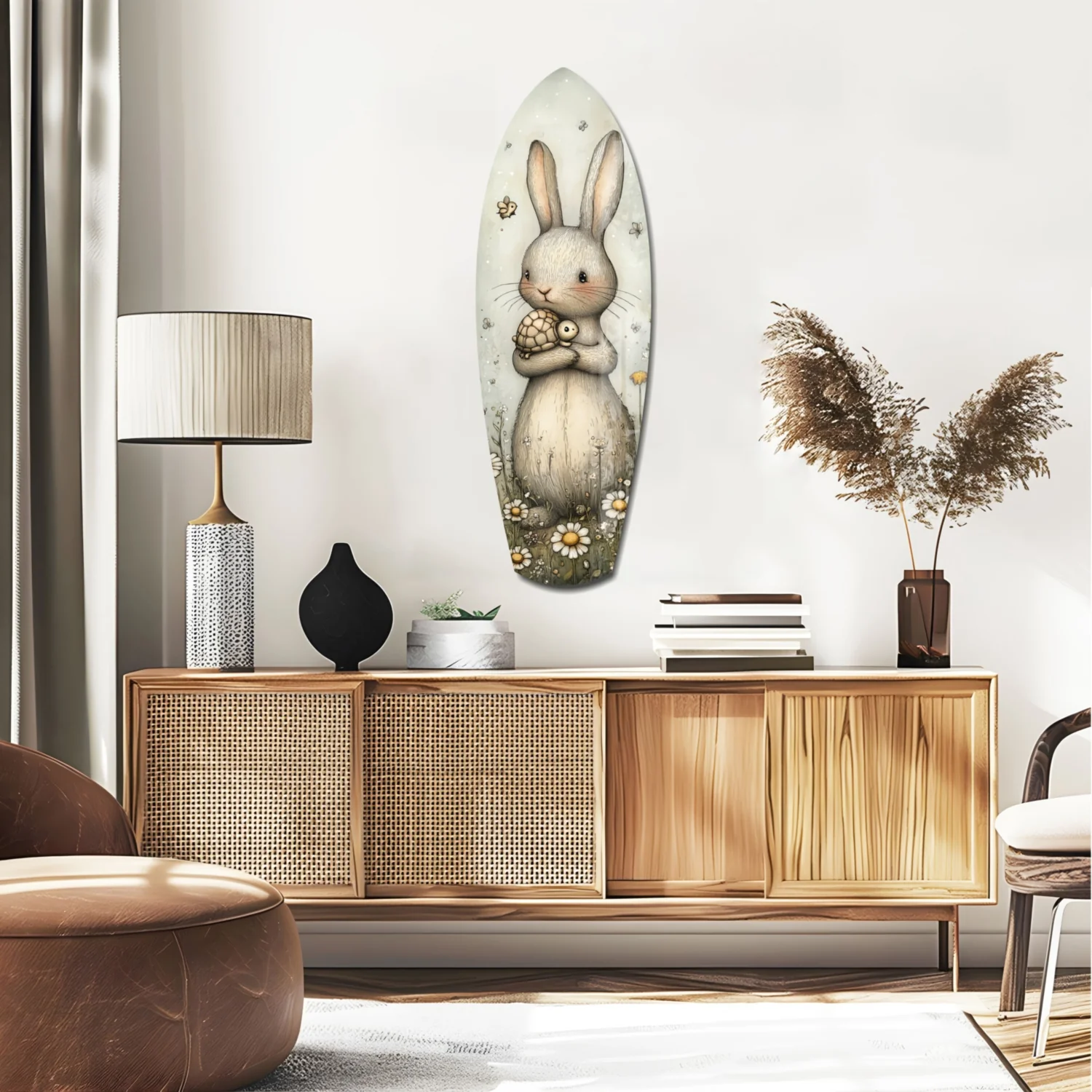 Cute Rabbit Glass Wall Art - Image 2
