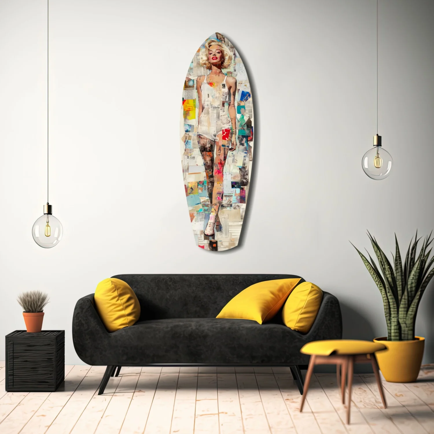 Marilyn in Vintage Swim Suit Glass Wall Art - Image 11